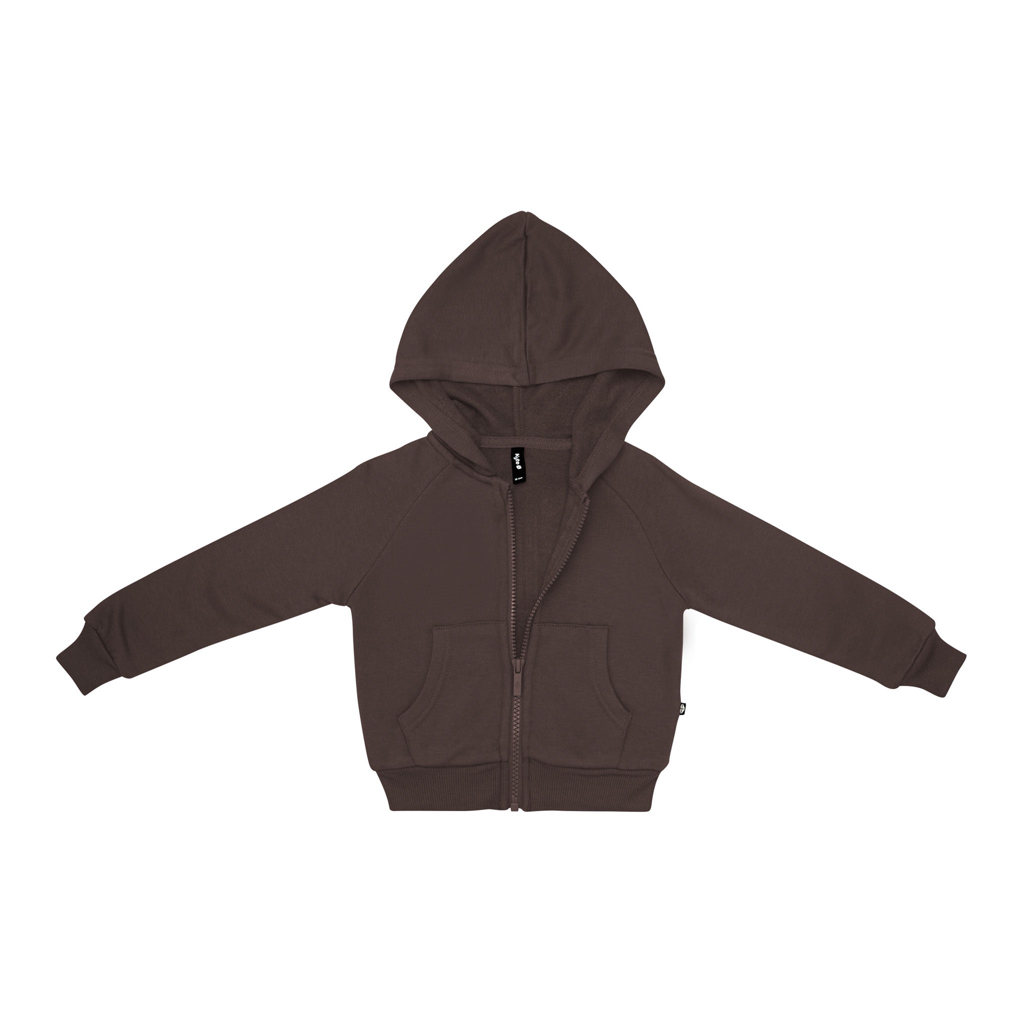 Fleece Zip Up Hoodie in Espresso - Image 2