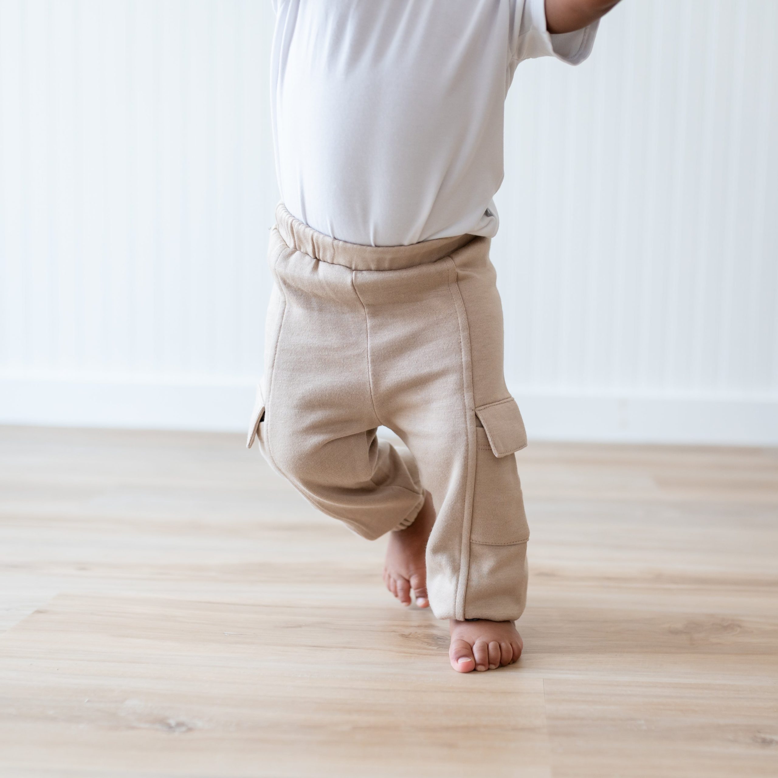 Fleece Cargo Pants in Almond - Image 4