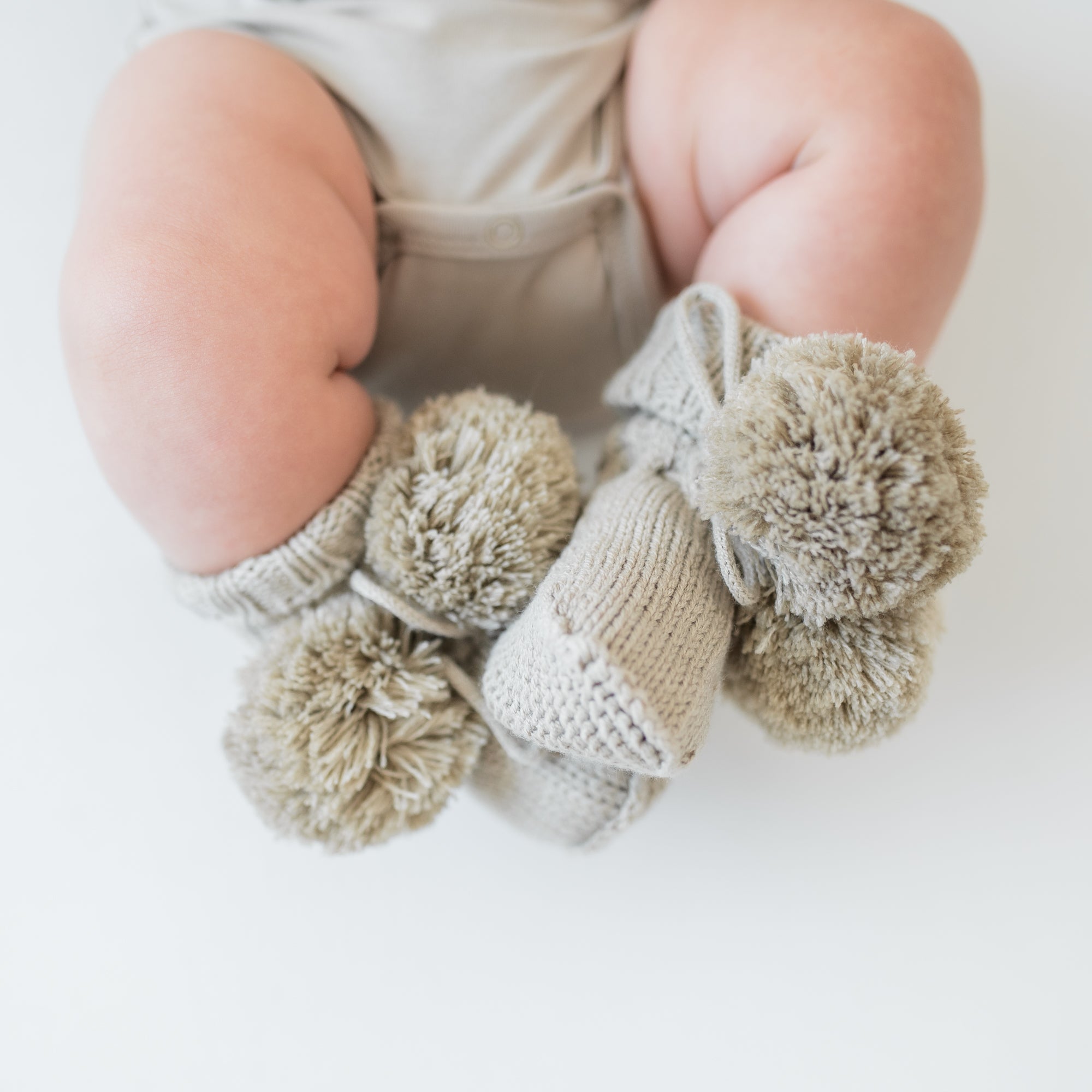 Knit Booties in Almond - Image 3