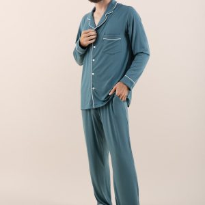 Men's Long Sleeve Pajama Set in Atlantic