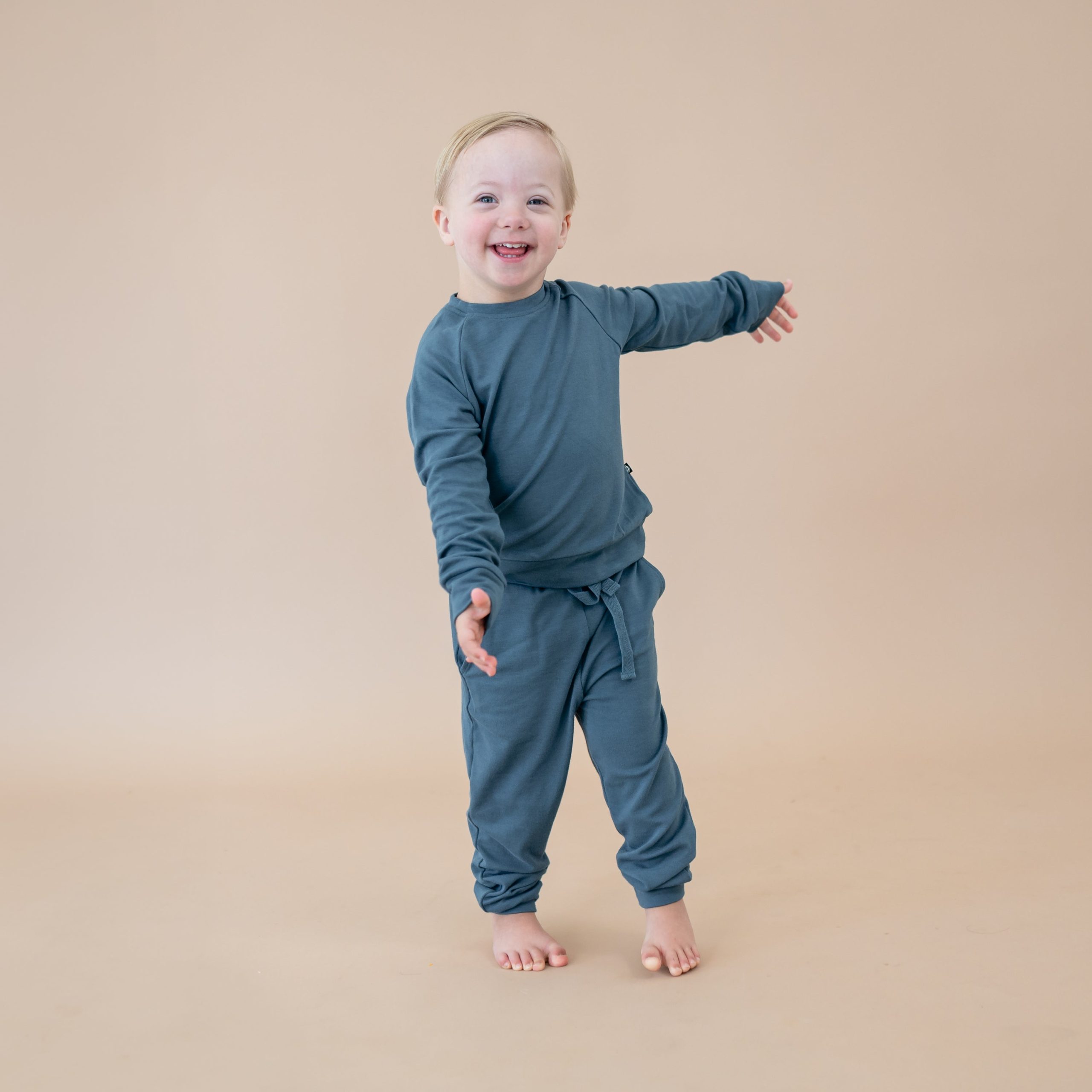 Bamboo Jersey Jogger Set in Atlantic - Image 4