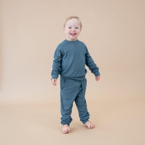 Bamboo Jersey Jogger Set in Atlantic