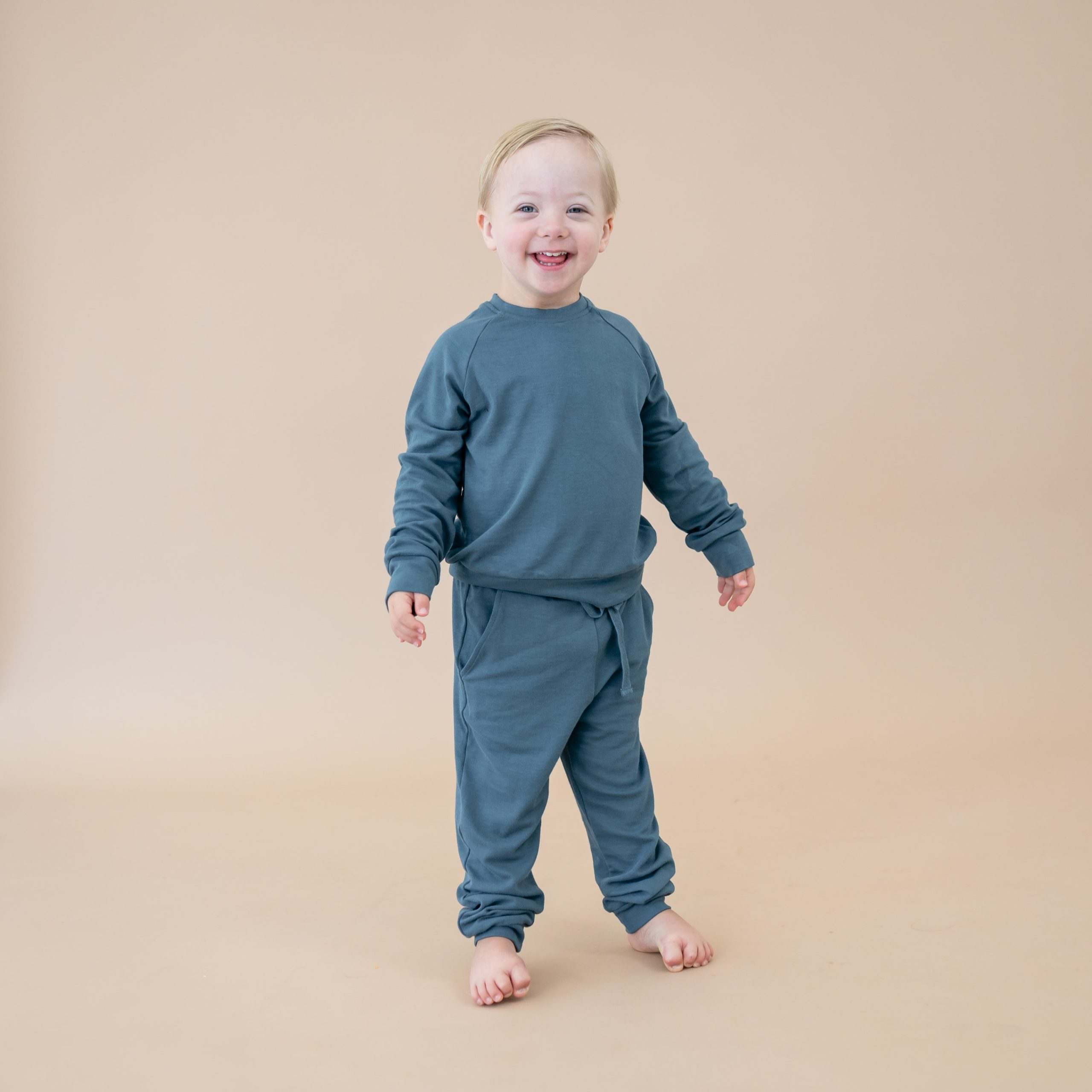 Bamboo Jersey Jogger Set in Atlantic