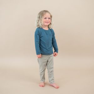 Long Sleeve Toddler Crew Neck Tee in Atlantic
