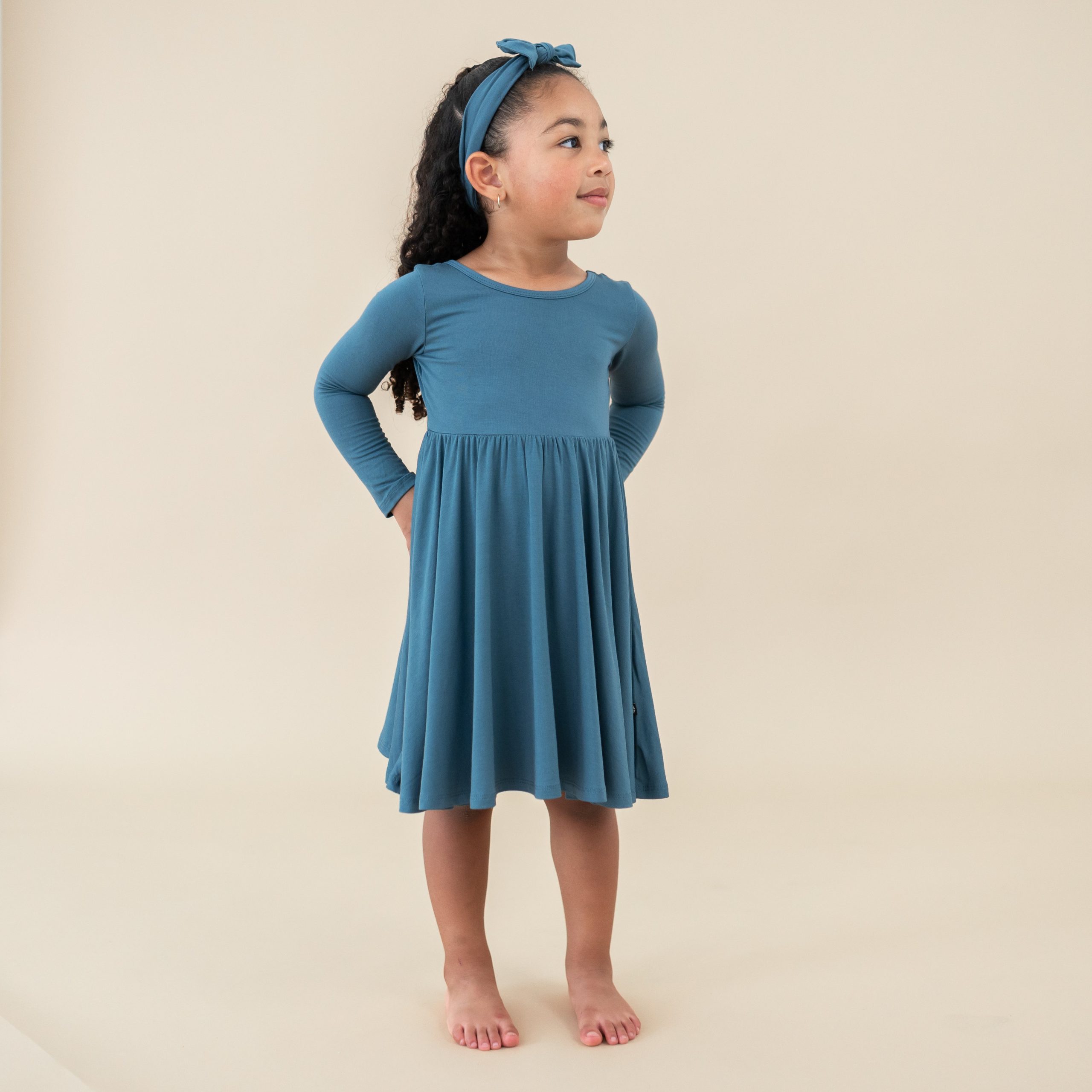 Long Sleeve Twirl Dress in Atlantic - Image 5