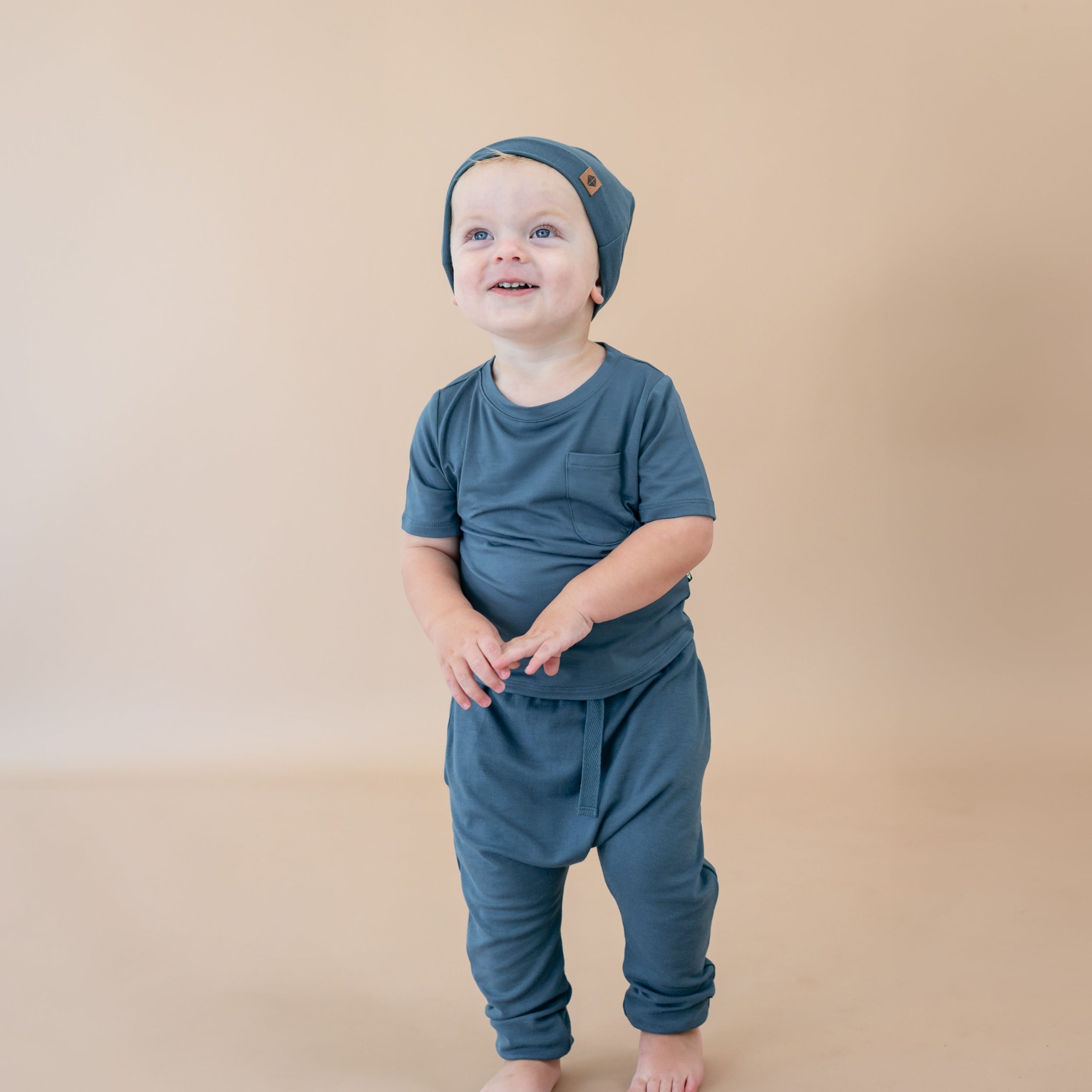 Bamboo Jersey Beanie in Atlantic - Image 3