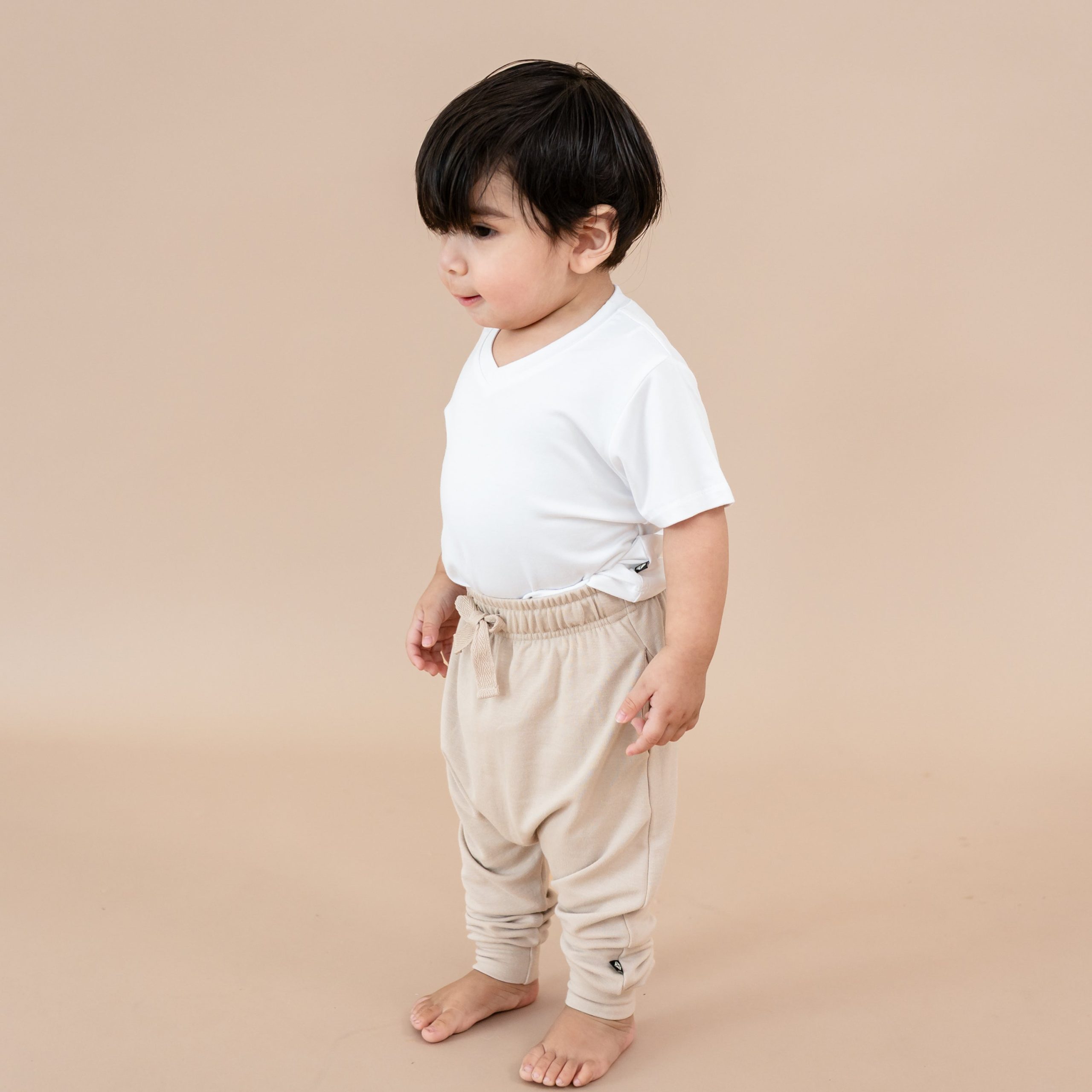 Bamboo Jersey Harem Pants in Bisque - Image 3