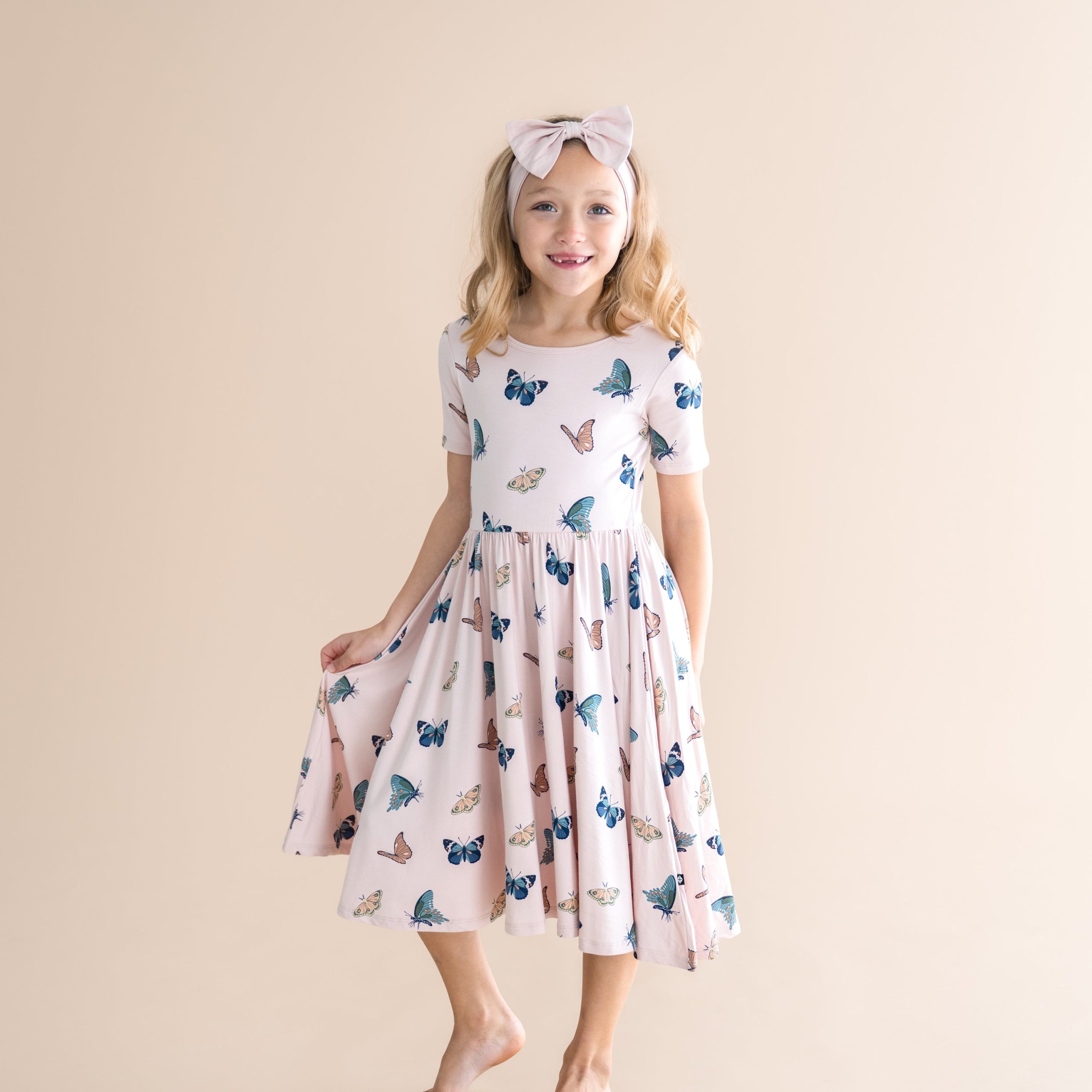 Twirl Dress in Blush Butterfly - Image 4