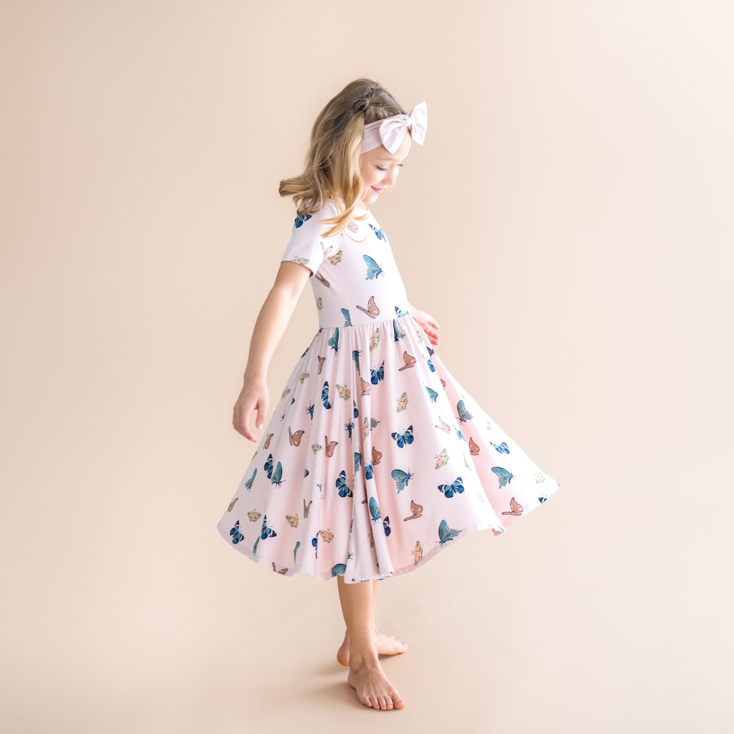 Twirl Dress in Blush Butterfly - Image 5
