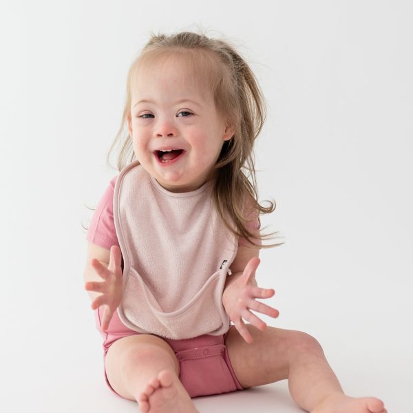 Terry Pocket Bib in Blush