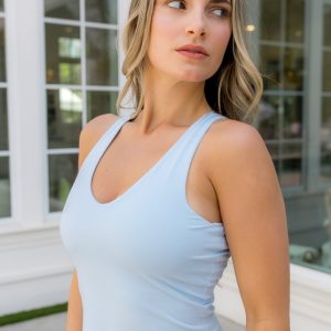 Bamboo Flex Bra Tank in Breeze