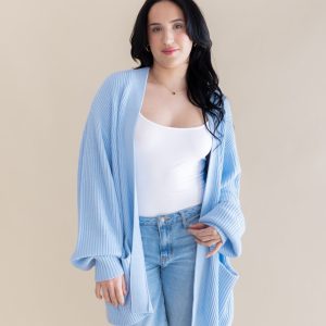 Chunky Knit Women's Oversized Cardigan in Breeze