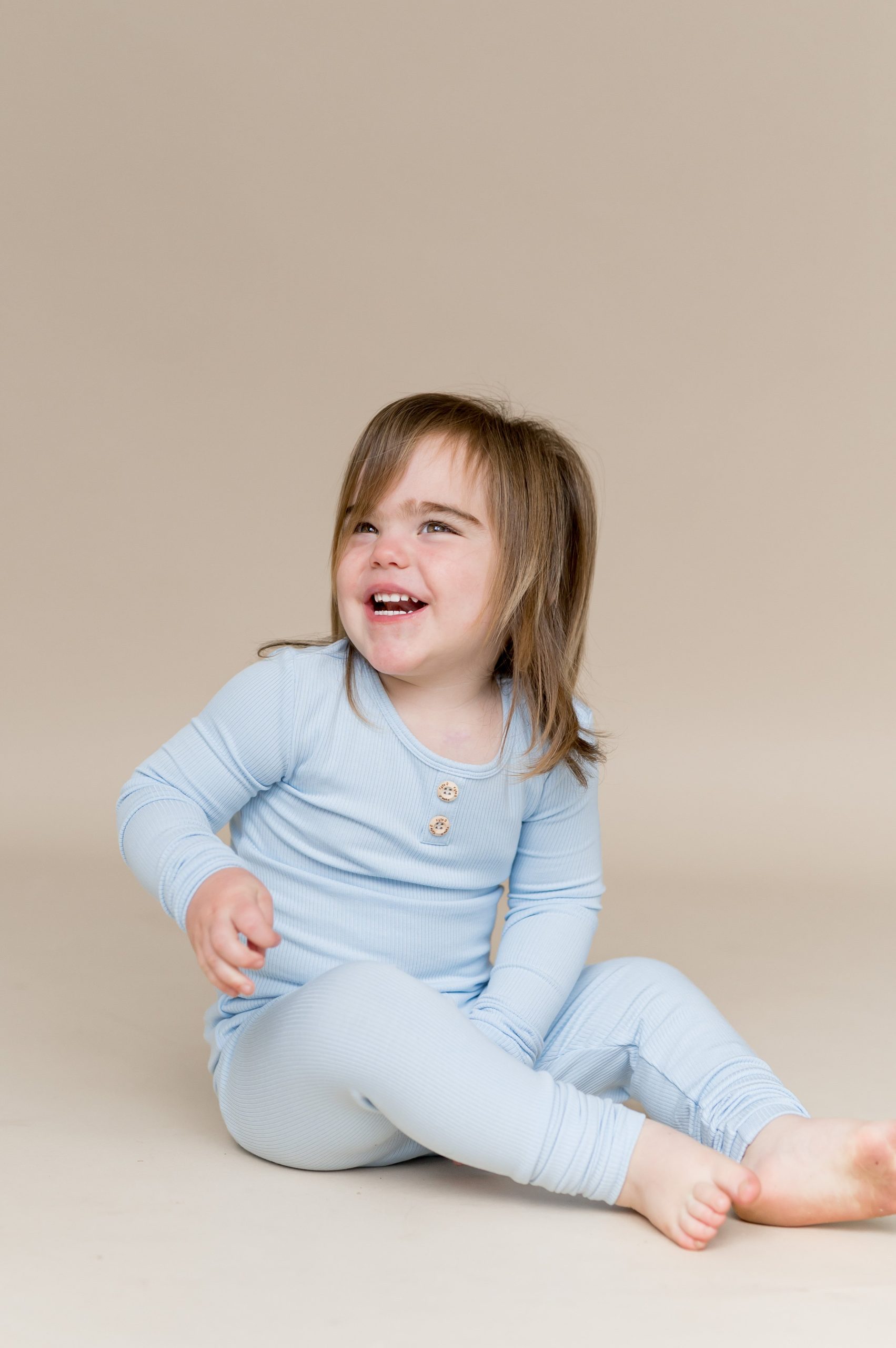 Ribbed Henley Set in Breeze - Image 3