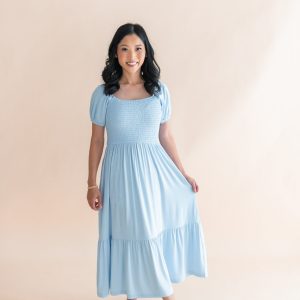 Womens Smocked Dress in Breeze