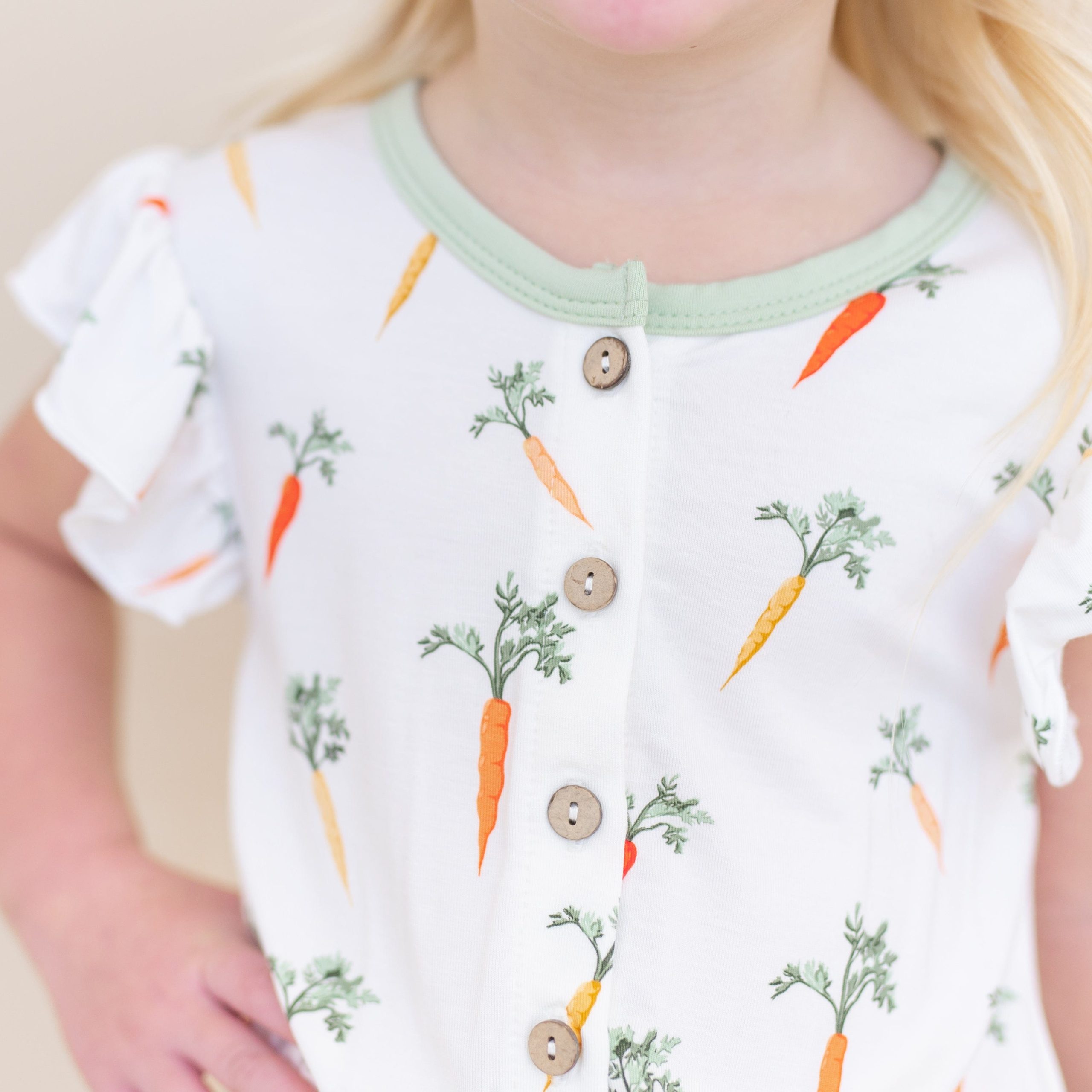 Flutter Sleeve Romper in Carrot - Image 4