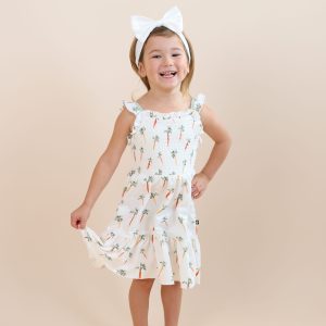 Smocked Dress in Carrot