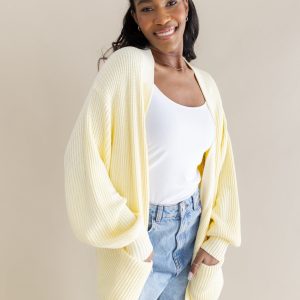 Chunky Knit Women's Oversized Cardigan in Chamomile