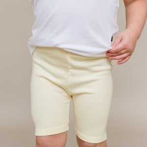 Ribbed Toddler Biker Shorts in Chamomile