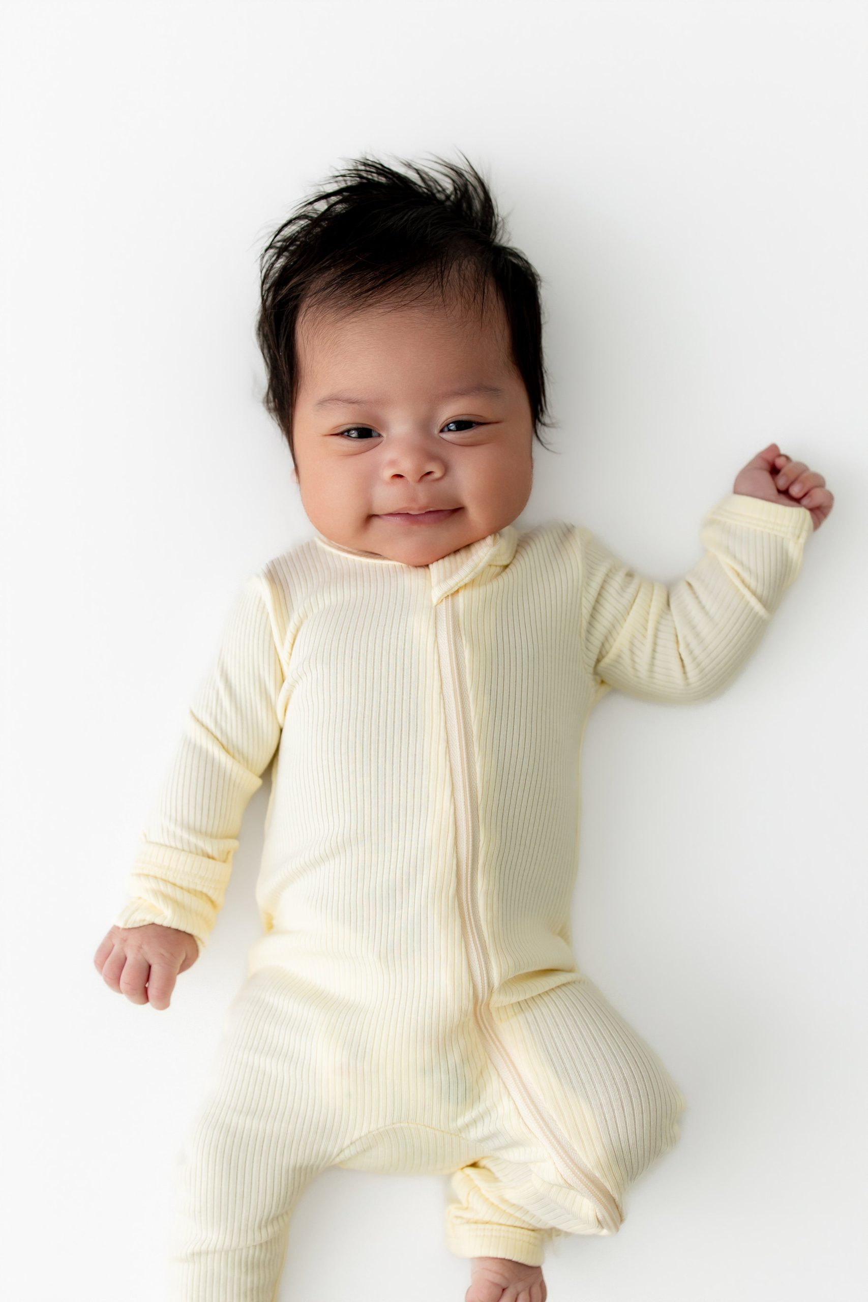 Ribbed Zipper Romper in Chamomile - Image 3