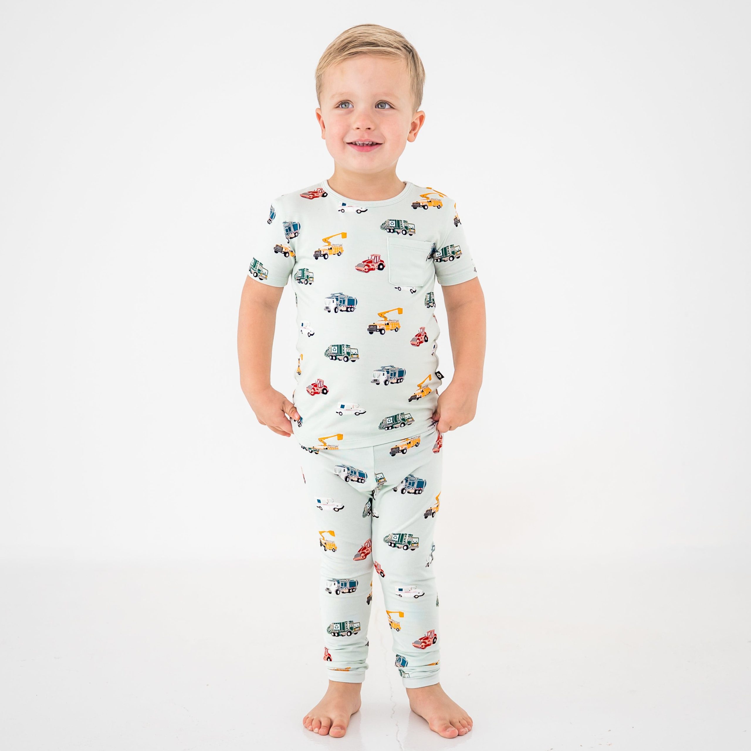 Short Sleeve with Pants Pajamas in City Vehicles - Image 3