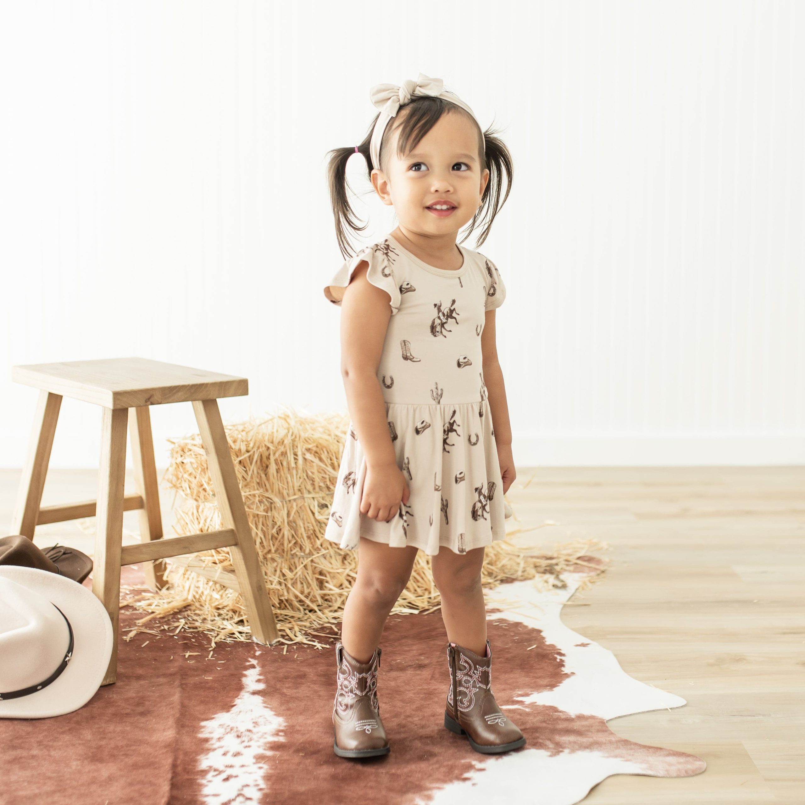 Twirl Bodysuit Dress in Classic Cowboy - Image 4