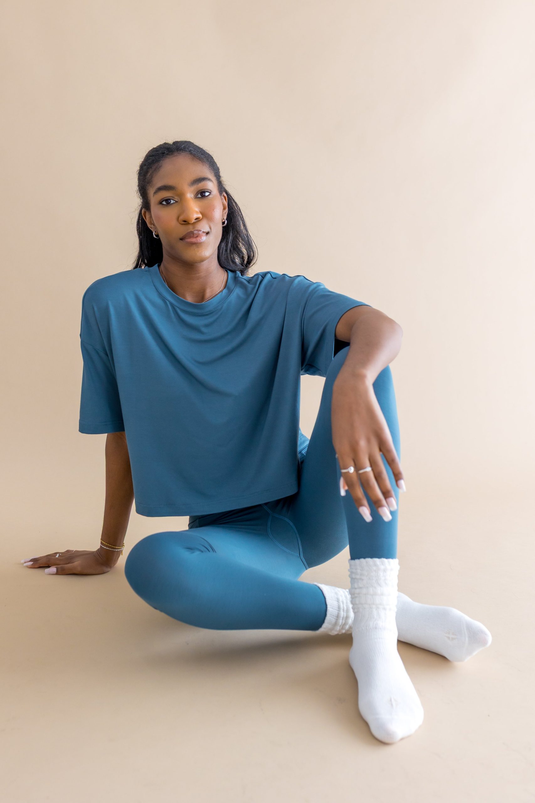 Adult Scrunch Socks in Cloud - Image 4