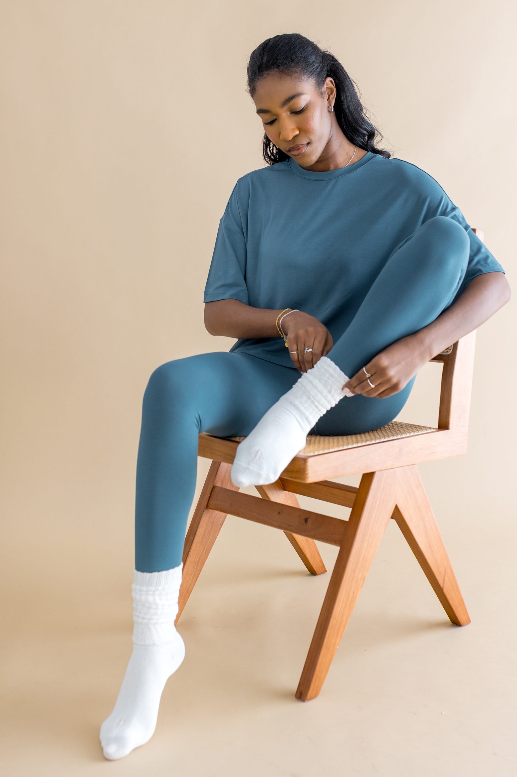 Adult Scrunch Socks in Cloud - Image 5
