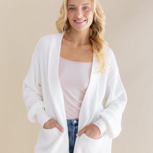 Chunky Knit Women's Oversized Cardigan in Cloud