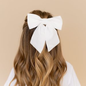 Large Alligator Clip Bow in Cloud