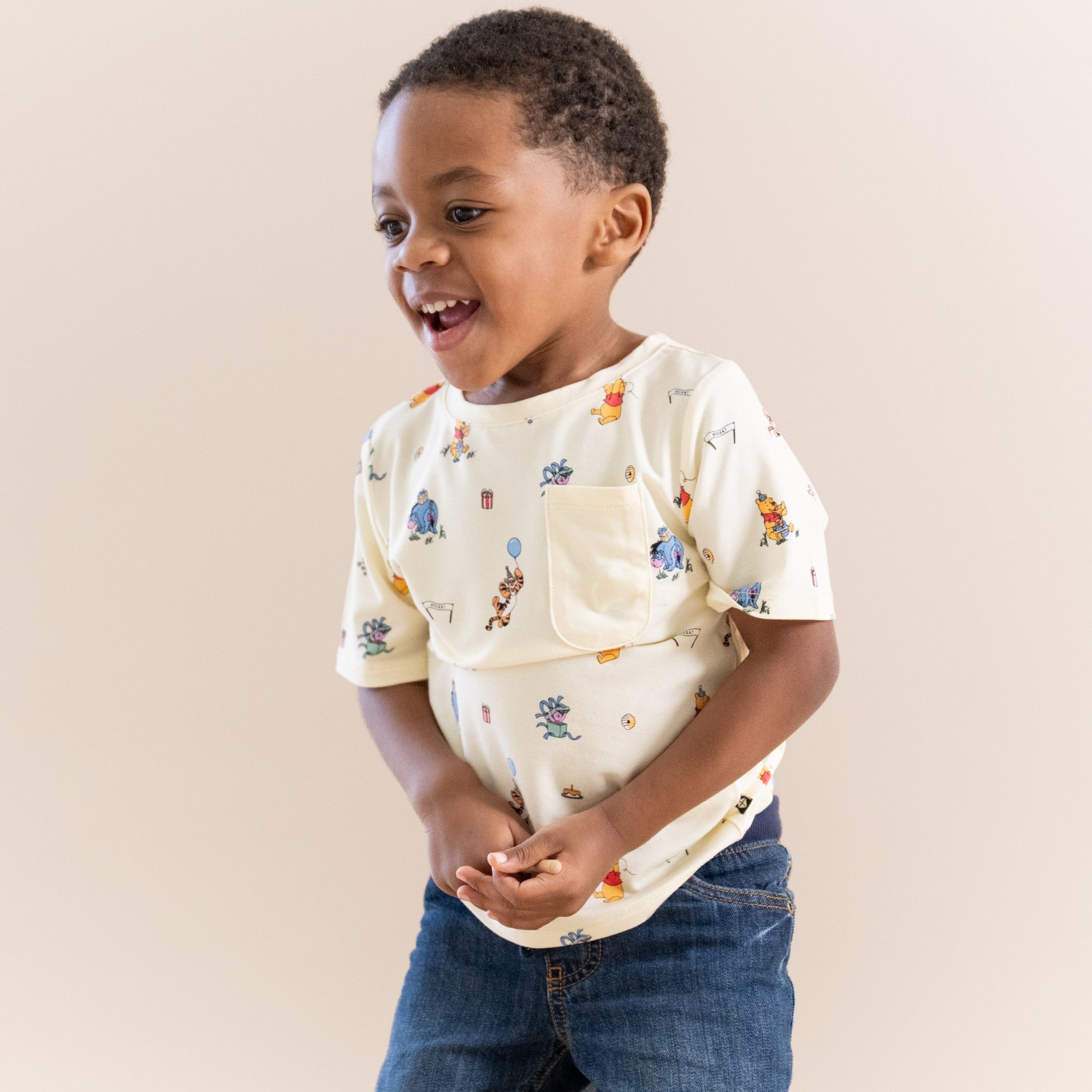 Toddler Crew Neck Tee in Winnie the Pooh Celebration - Image 3