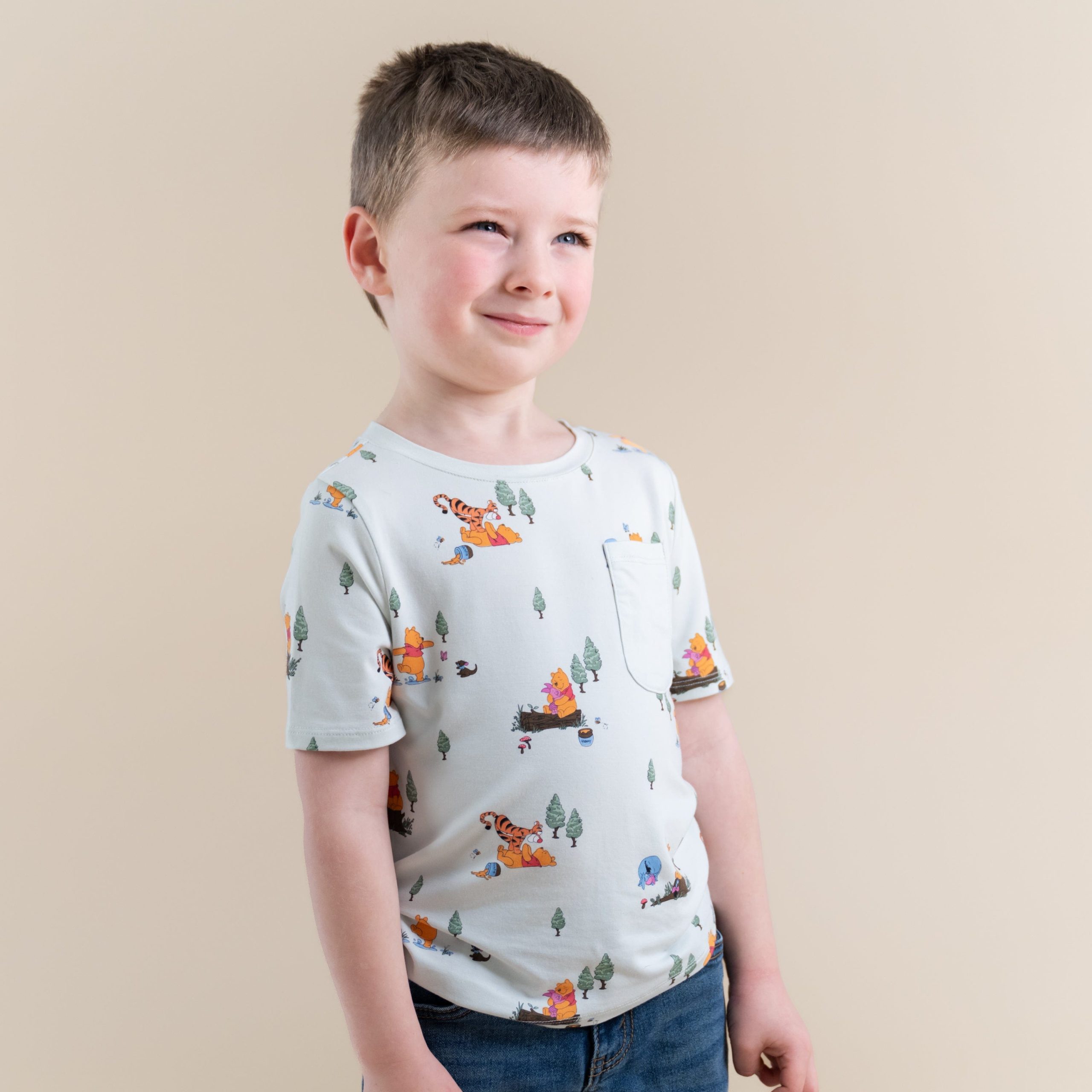 Toddler Crew Neck Tee in Winnie the Pooh Hundred Acre Wood - Image 3