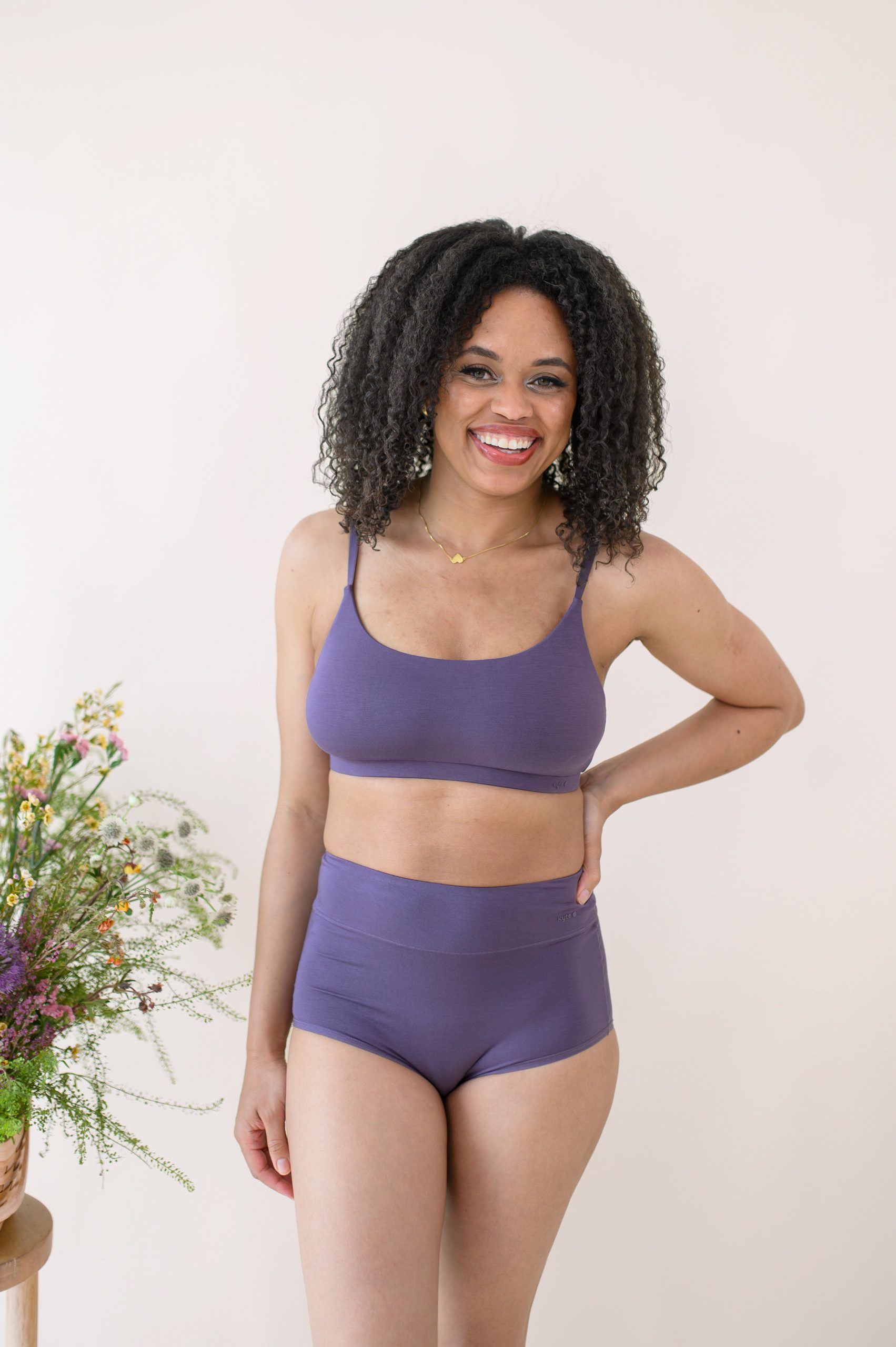 Women's Scoop Neck Bralette in Currant - Image 3