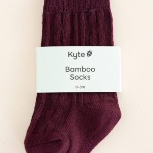Knee High Socks in Burgundy