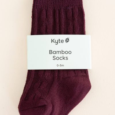 Knee High Socks in Burgundy