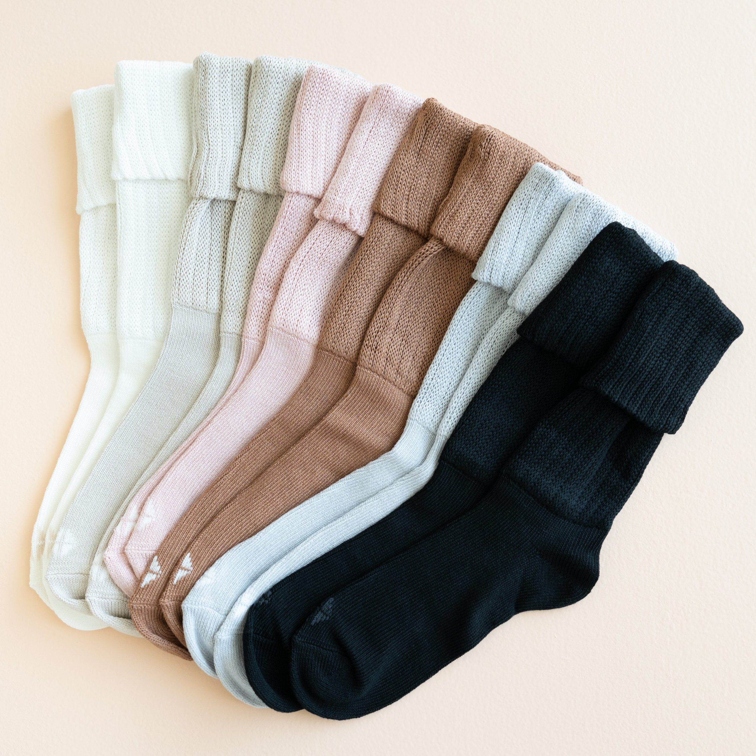 Adult Scrunch Socks in Latte - Image 4