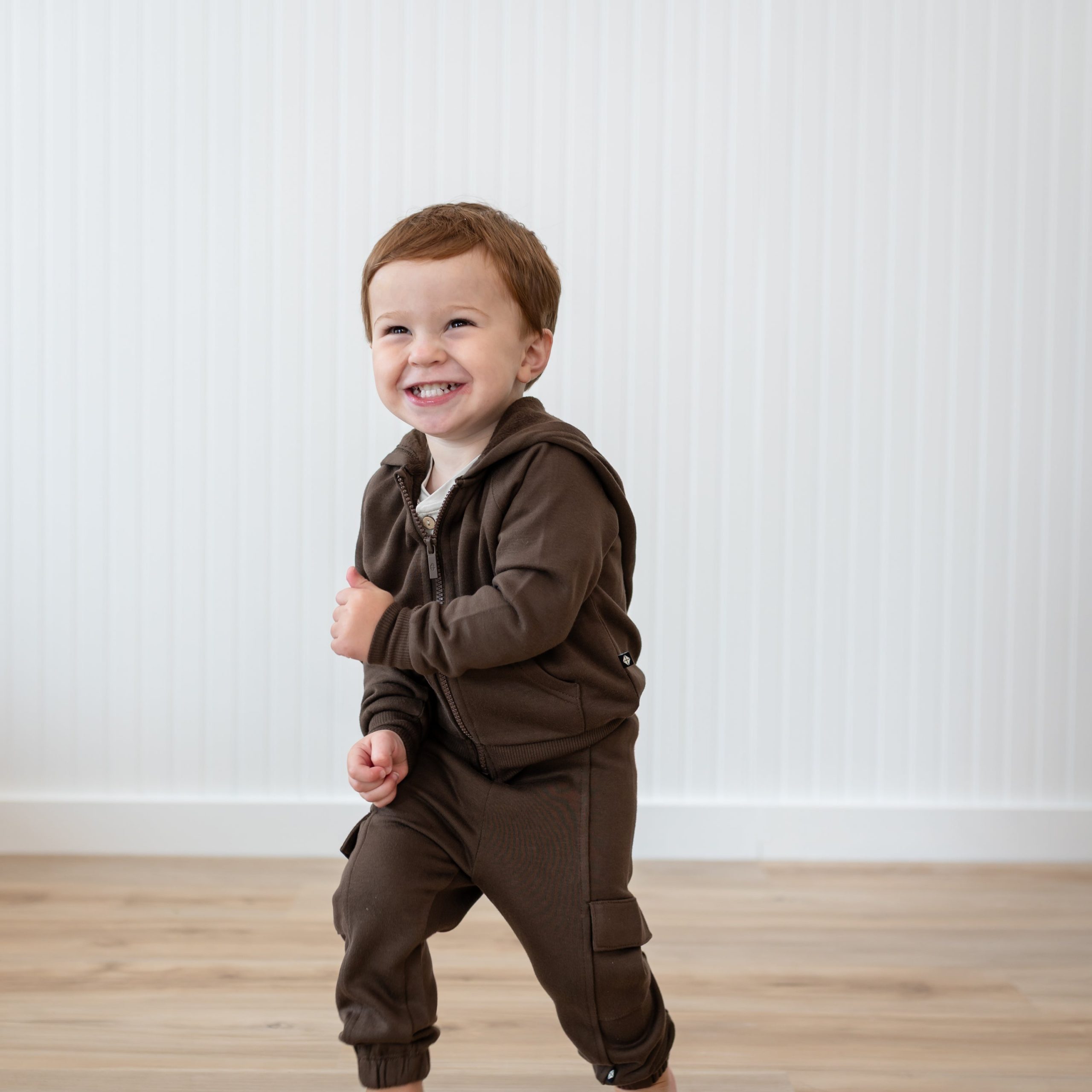 Fleece Zip Up Hoodie in Espresso - Image 5