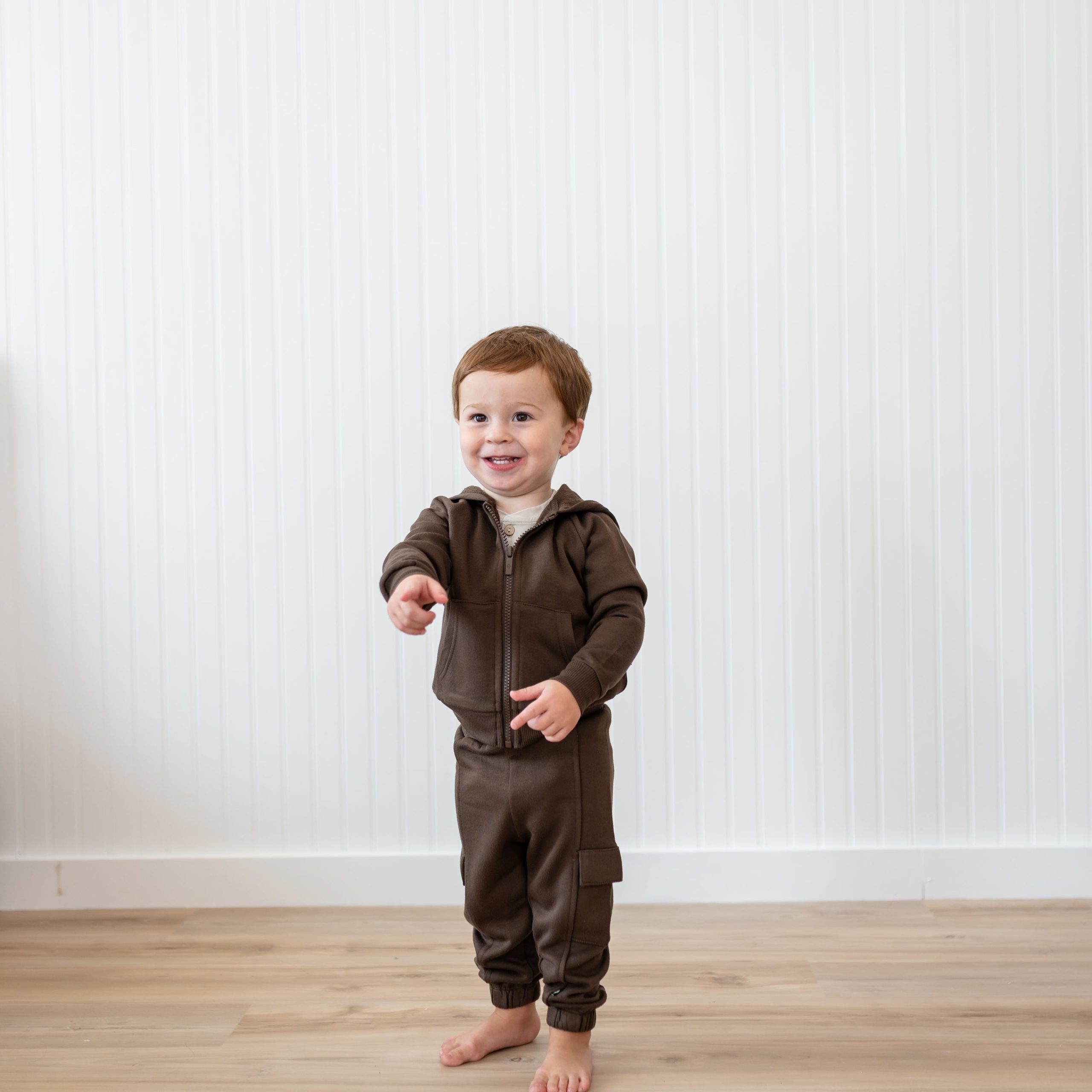 Fleece Zip Up Hoodie in Espresso - Image 3