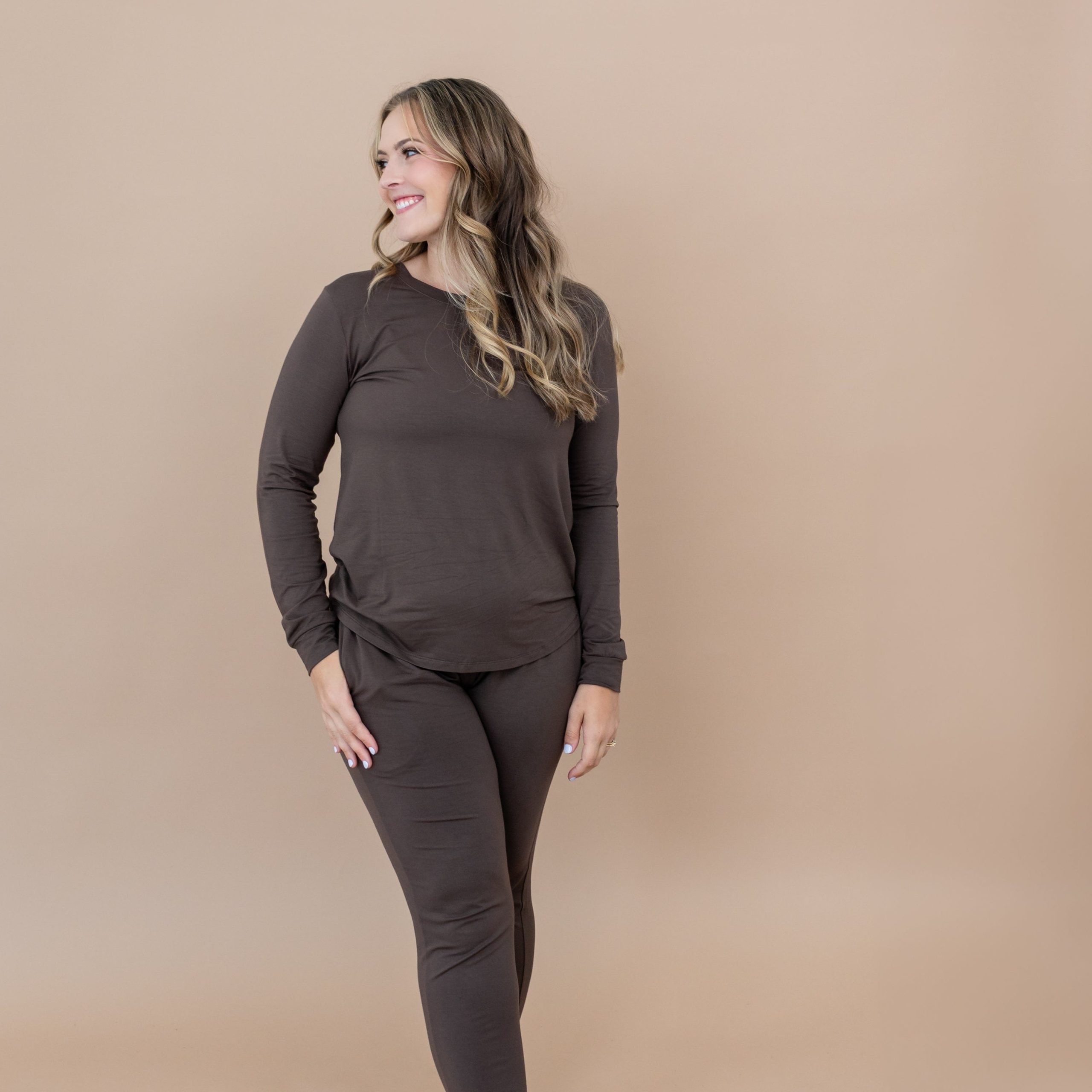 Women's Jogger Pajama Set in Espresso - Image 2
