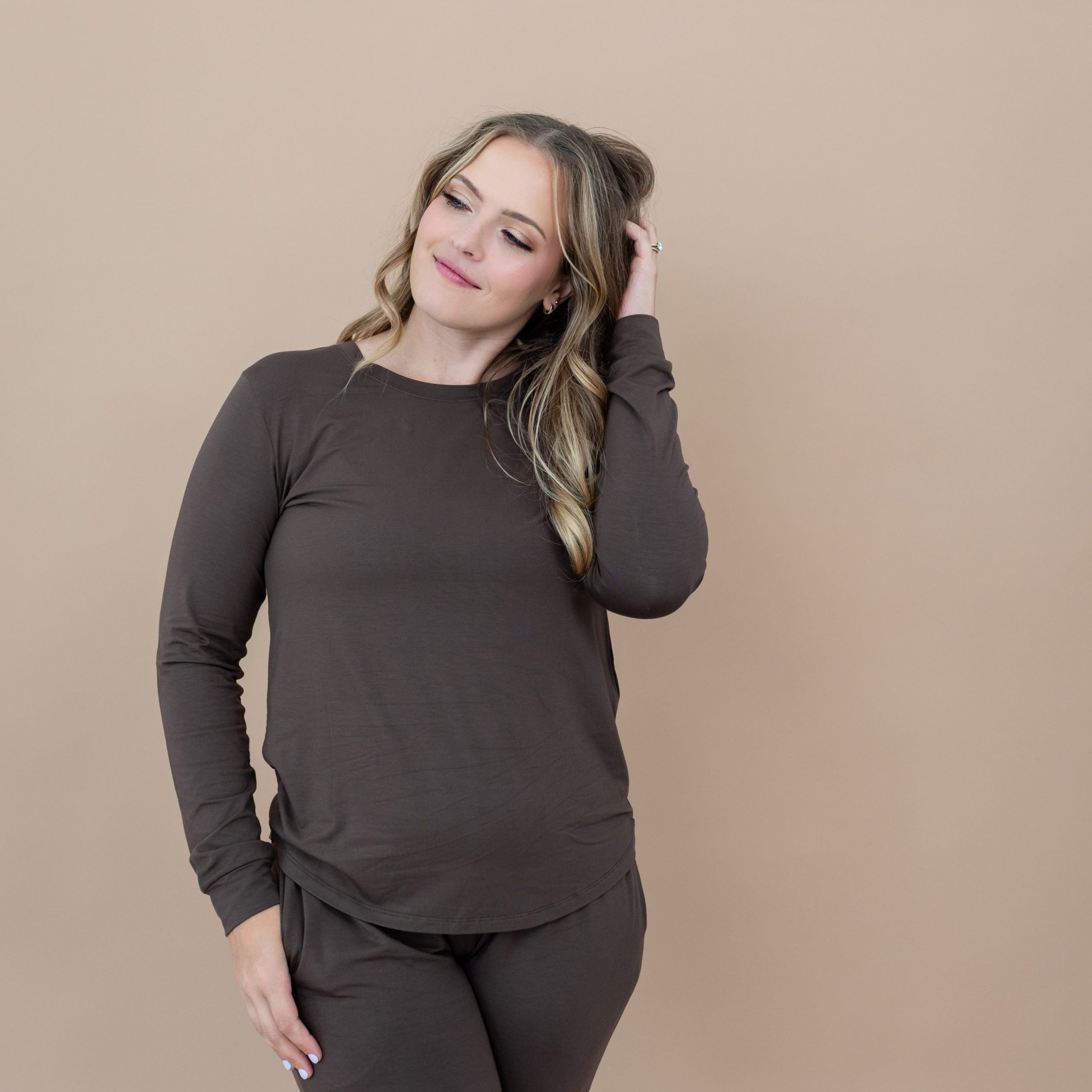 Women's Jogger Pajama Set in Espresso - Image 3