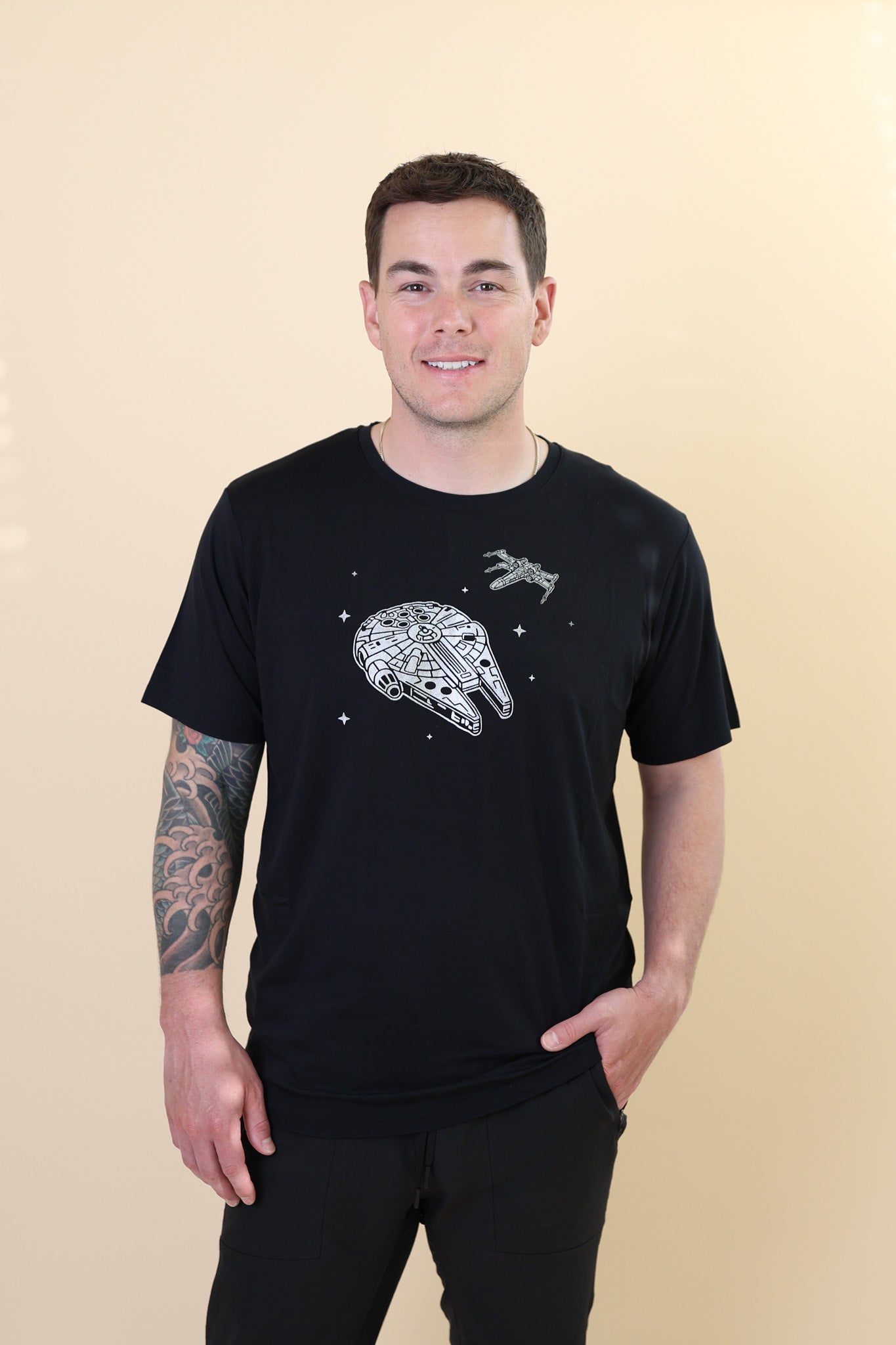 Men's Crew Neck Tee in Millennium Falcon