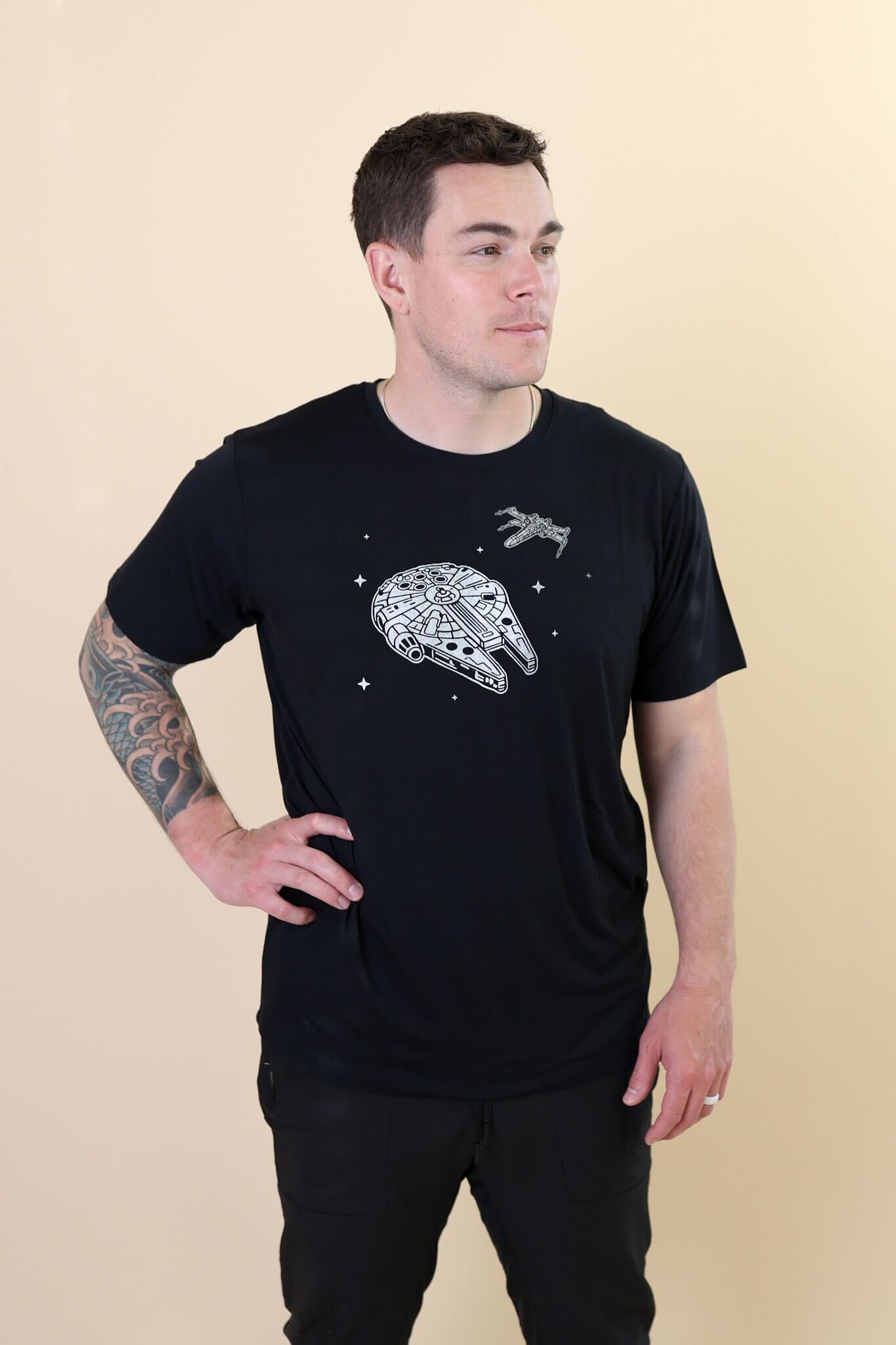 Men's Crew Neck Tee in Millennium Falcon - Image 3