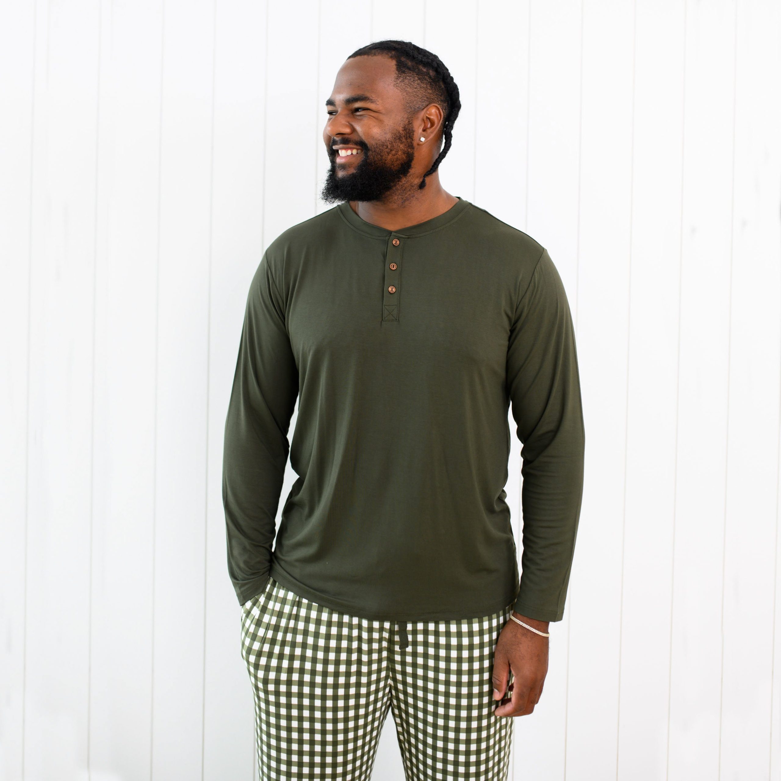 Men's Lounge Pants in Gingham Fir - Image 5