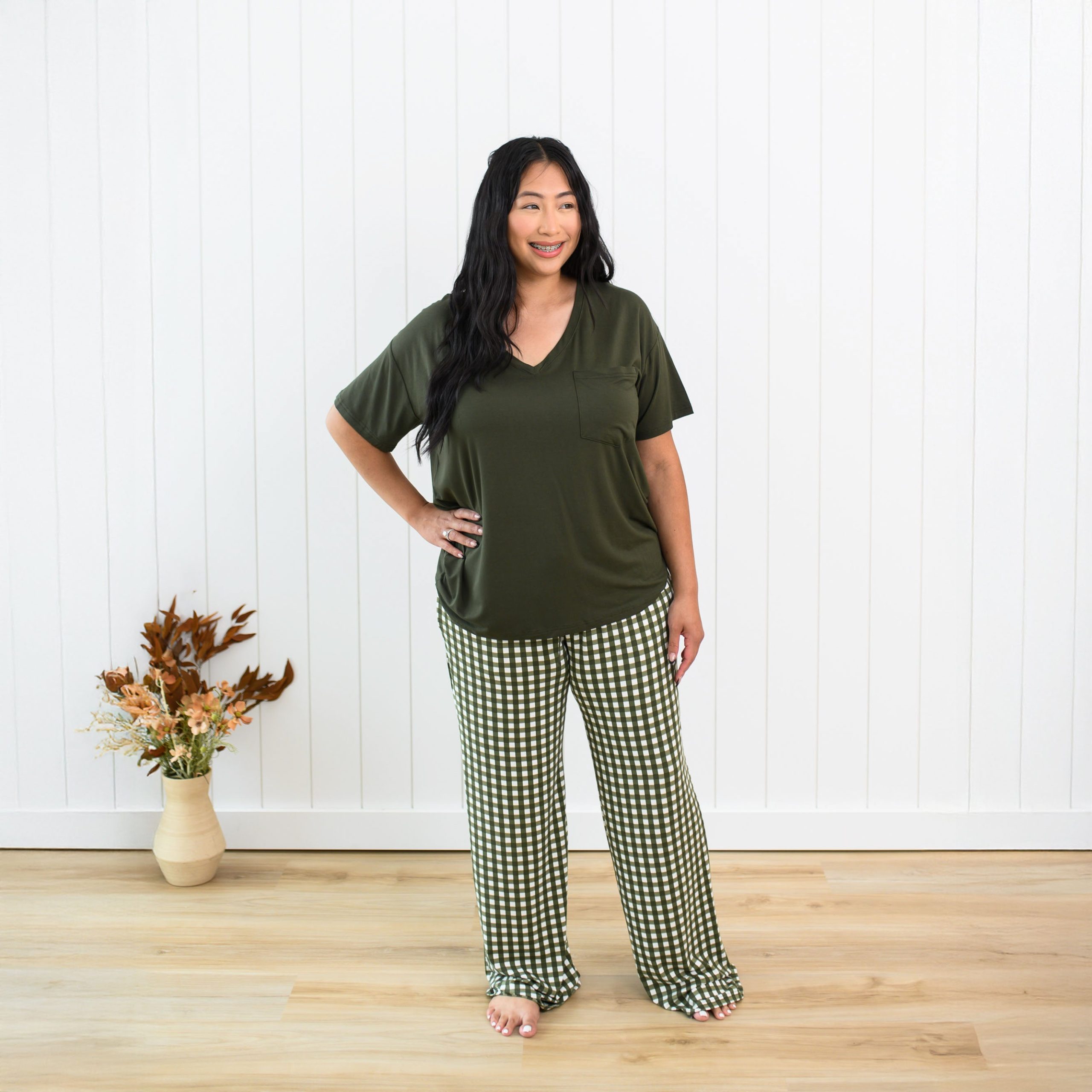 Women's Lounge Pants in Gingham Fir - Image 4