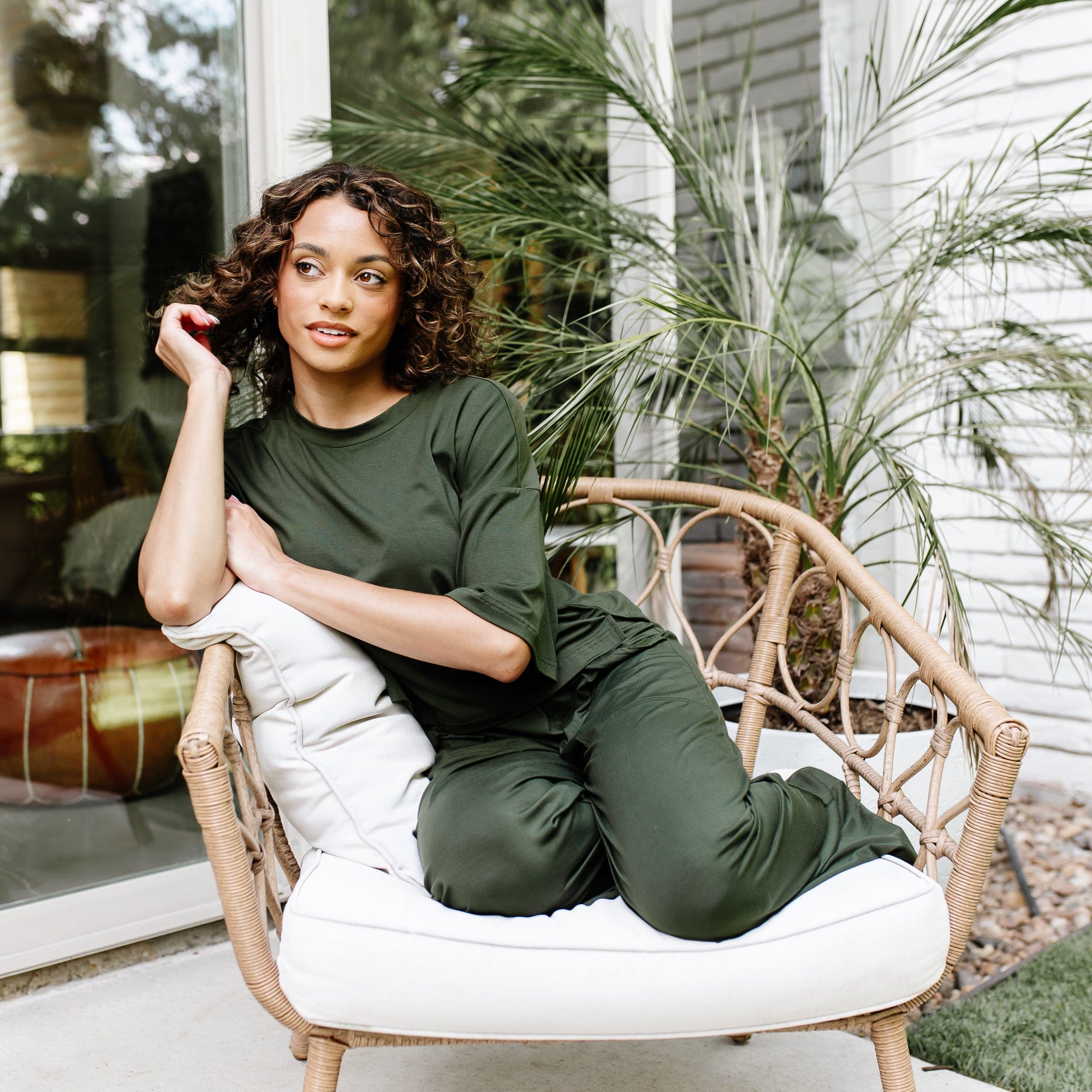 Women's Wide Leg Pant in Fir - Image 4