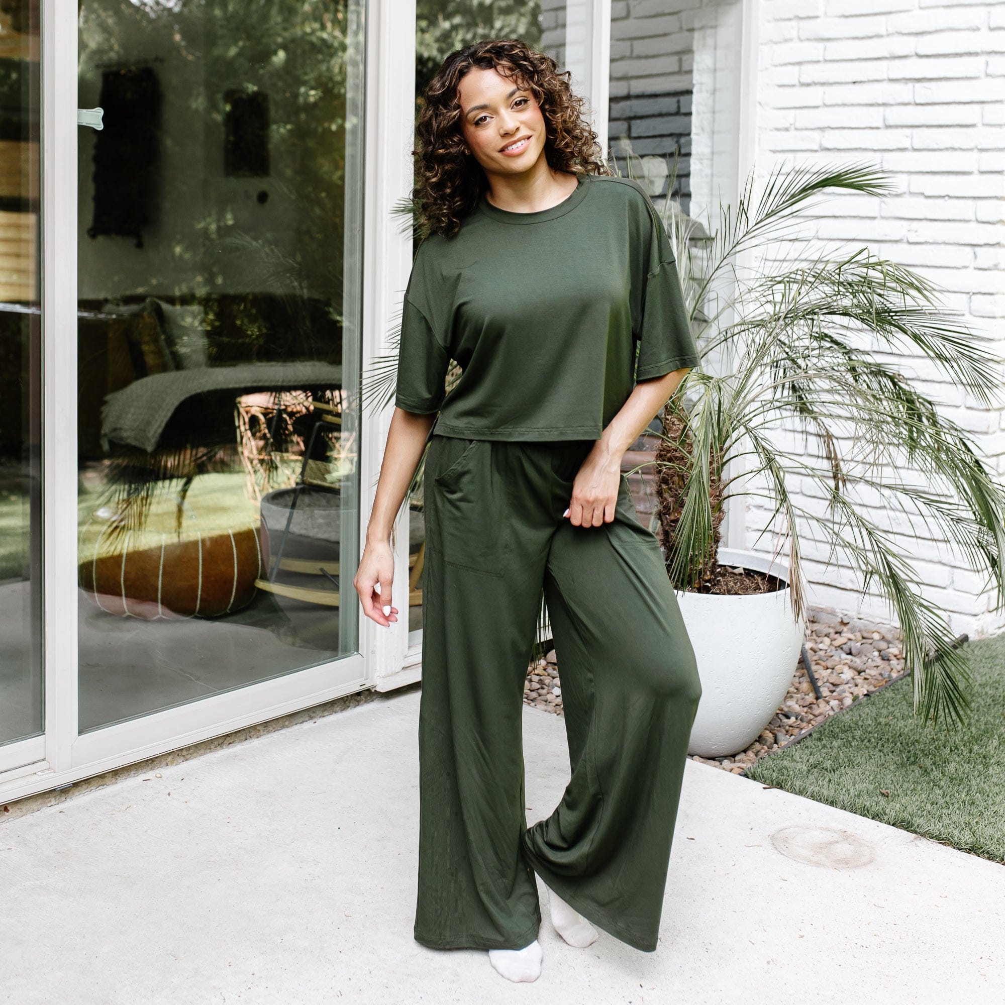 Women's Short Sleeve Tee in Fir - Image 4