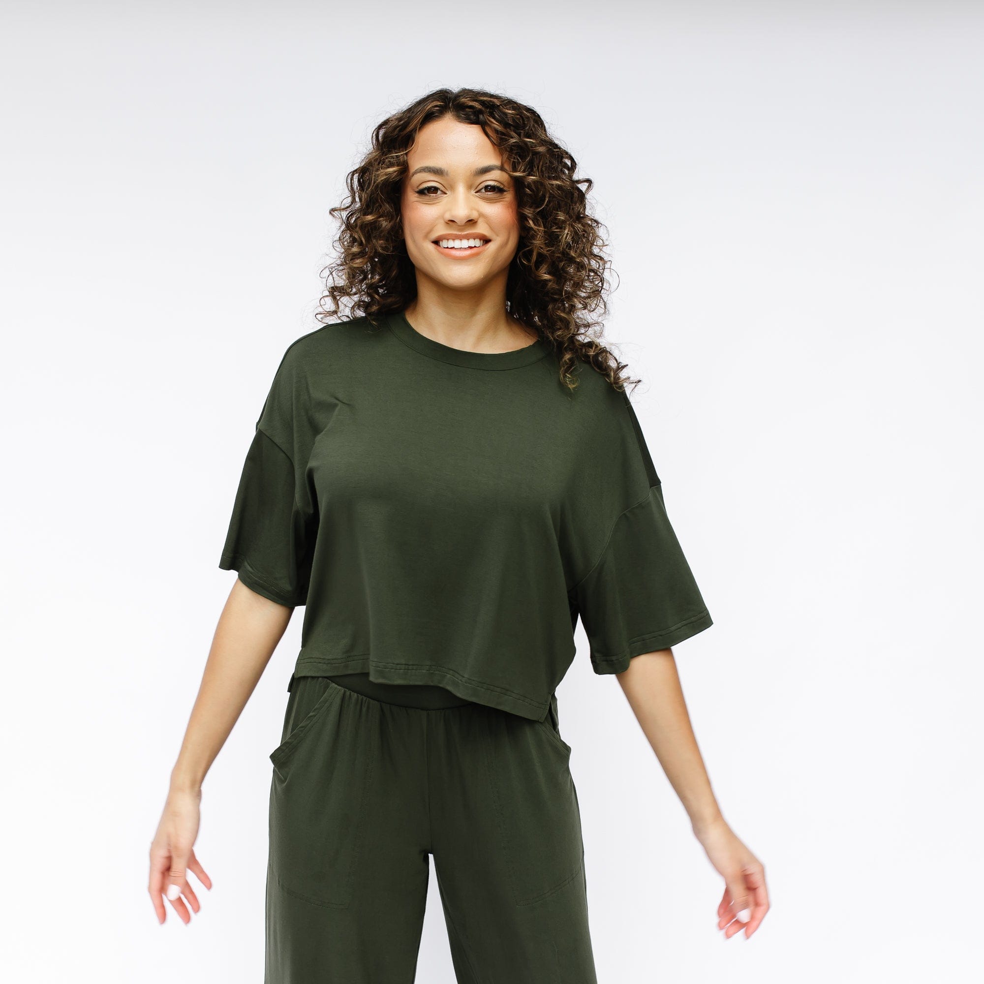 Women's Short Sleeve Tee in Fir - Image 3