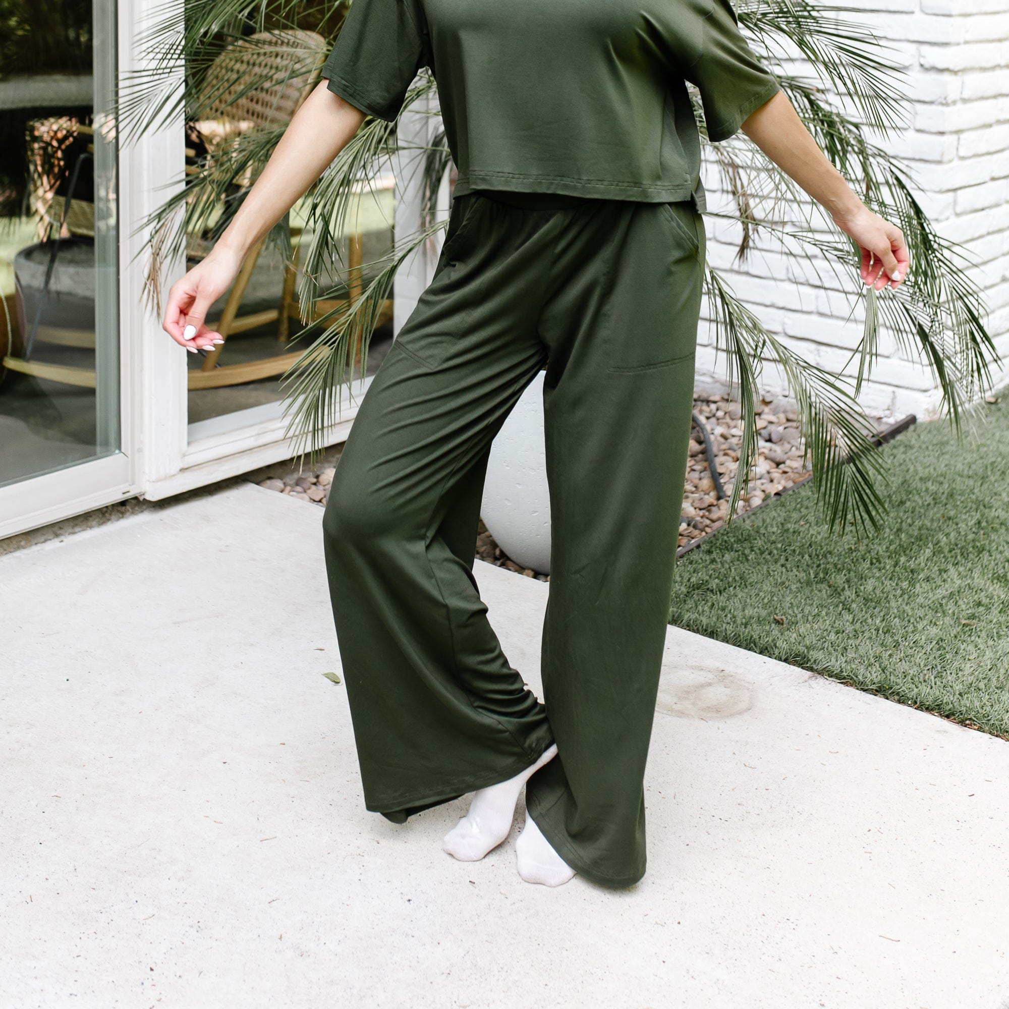 Women's Wide Leg Pant in Fir - Image 2