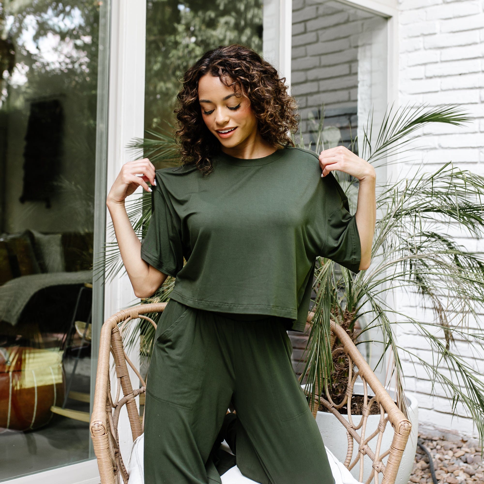 Women's Short Sleeve Tee in Fir - Image 2