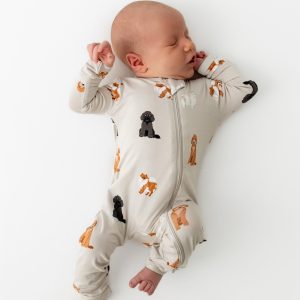 Zippered Romper in Fluffy Dog