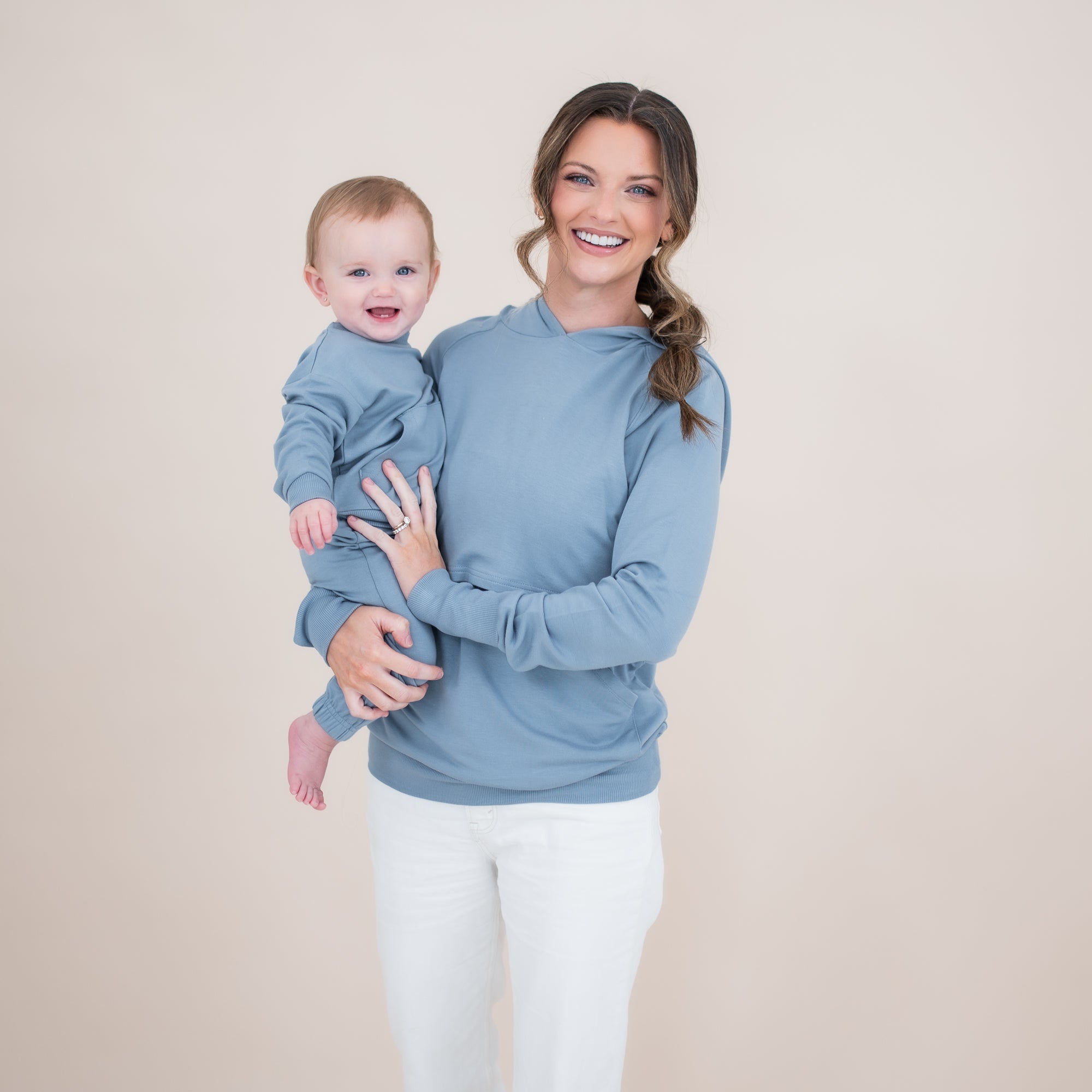 Women's French Terry Nursing Hoodie in Slate - Image 6